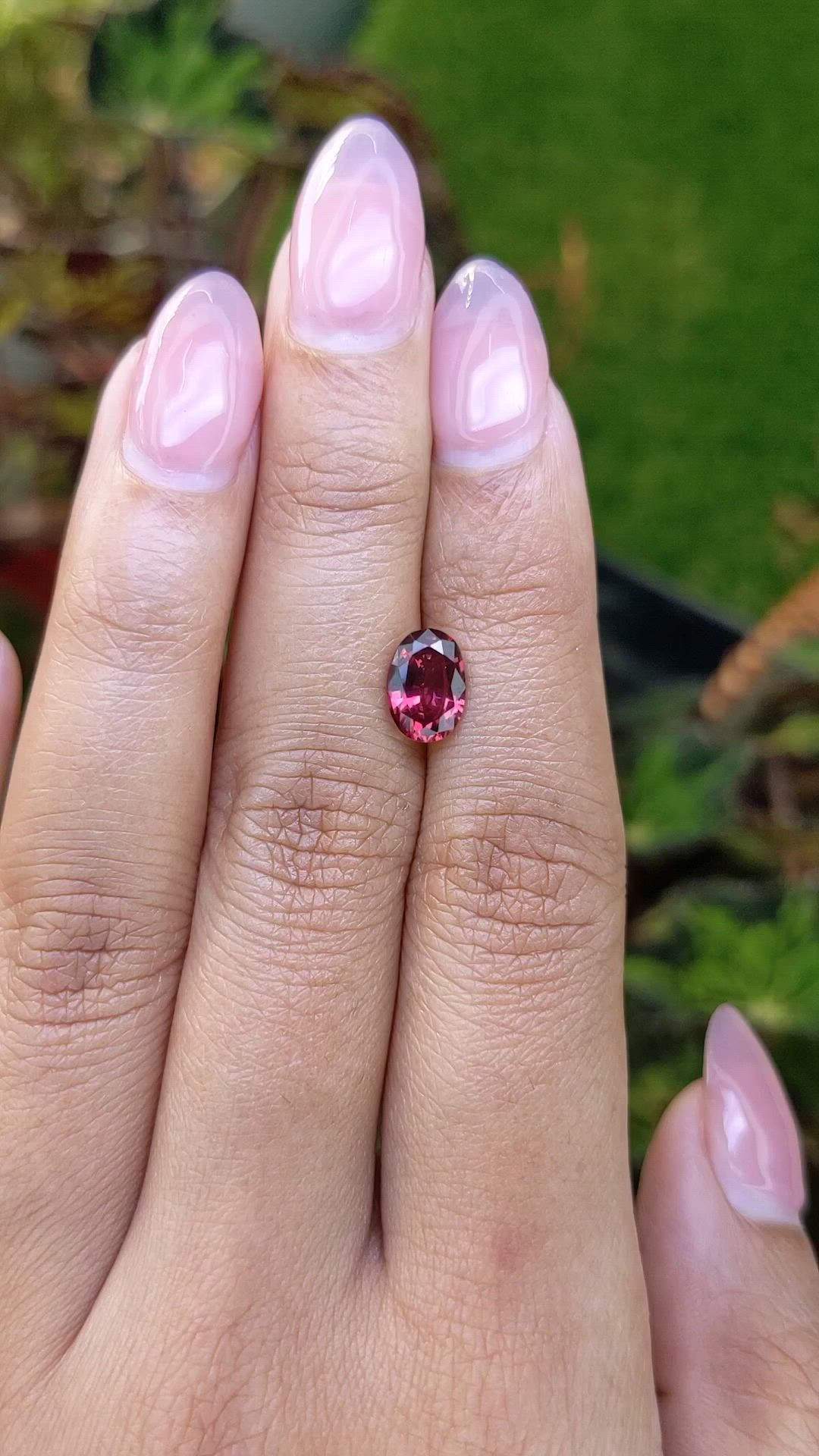 1.53 Ct. Red Rhodolite Garnet from Ceylon (Sri Lanka) Size Video