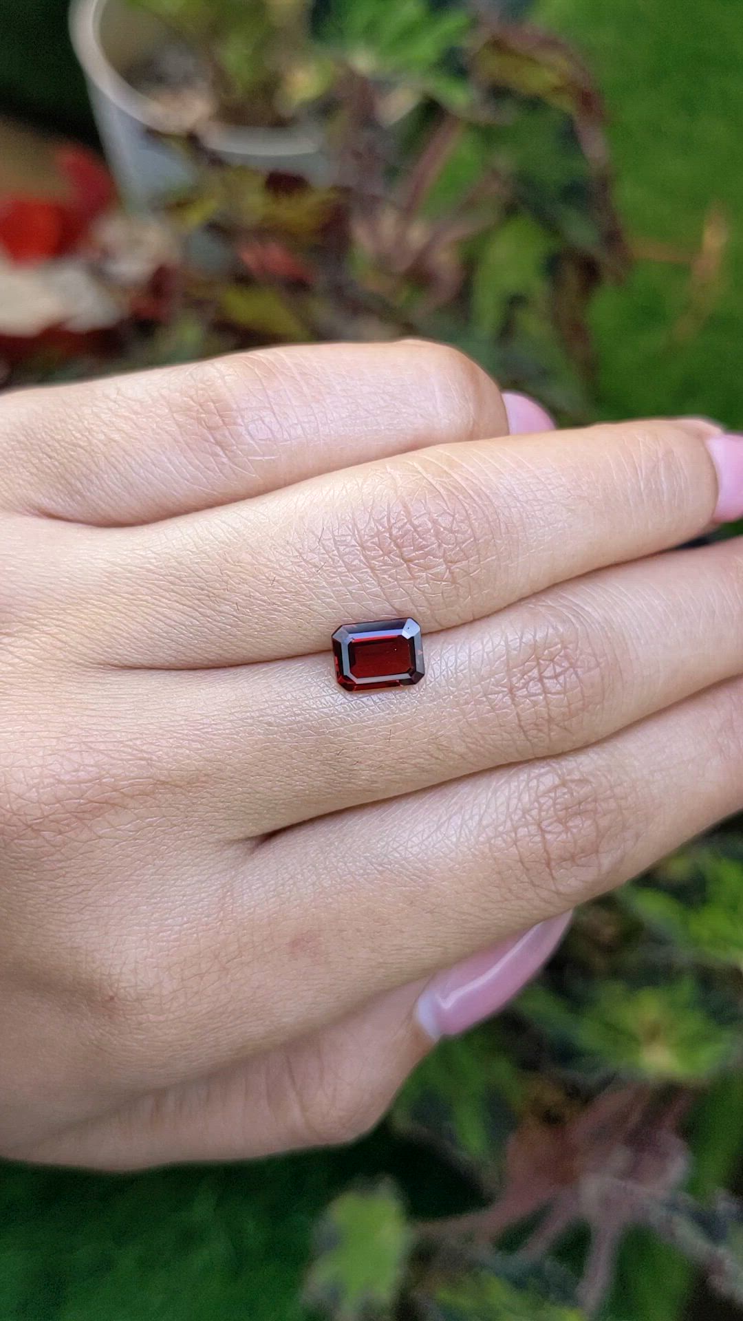 1.86 Ct. Red Garnet from Ceylon (Sri Lanka) Size Video
