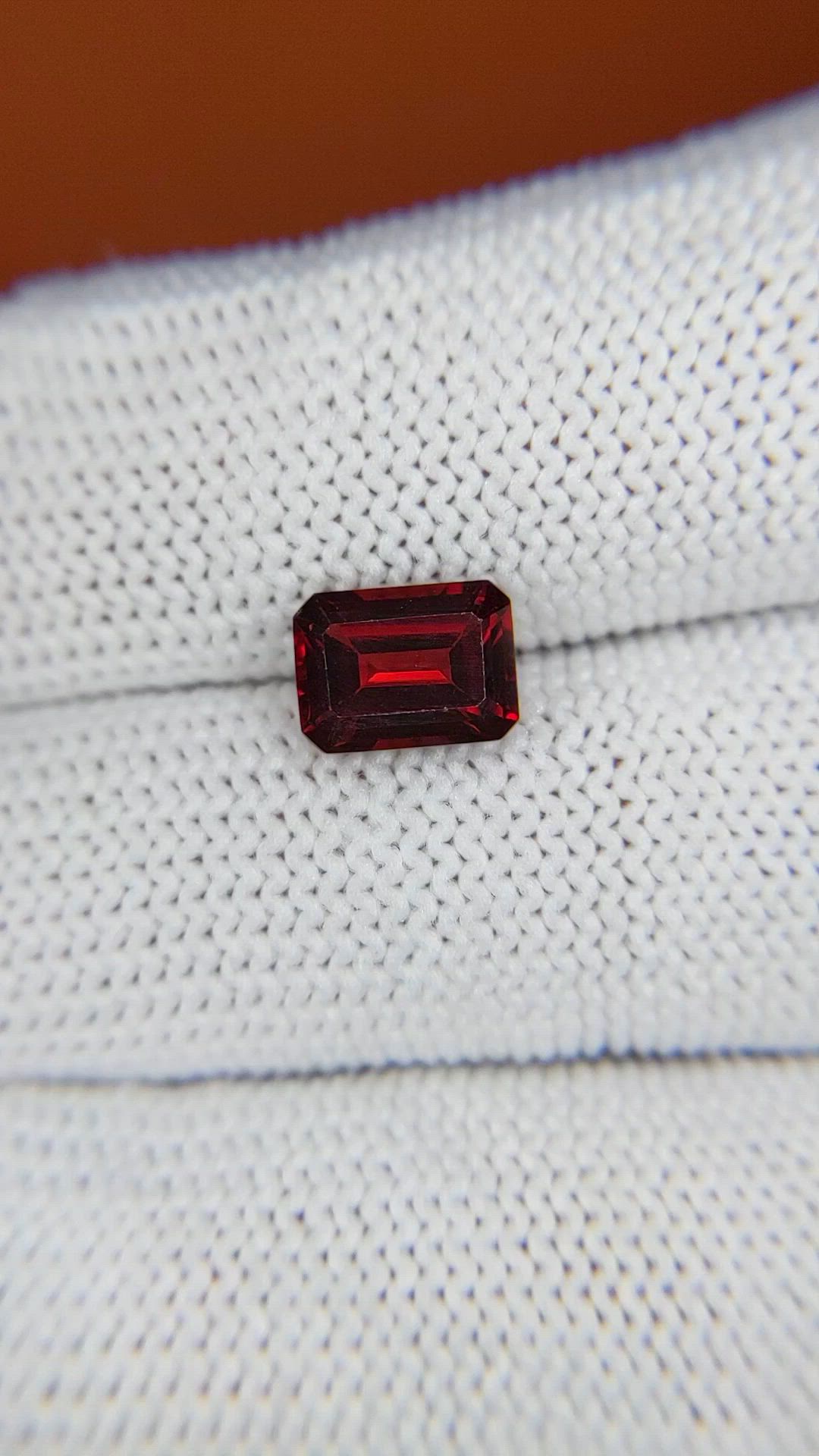 2.01 Ct. Red Garnet from Ceylon (Sri Lanka) Size Video