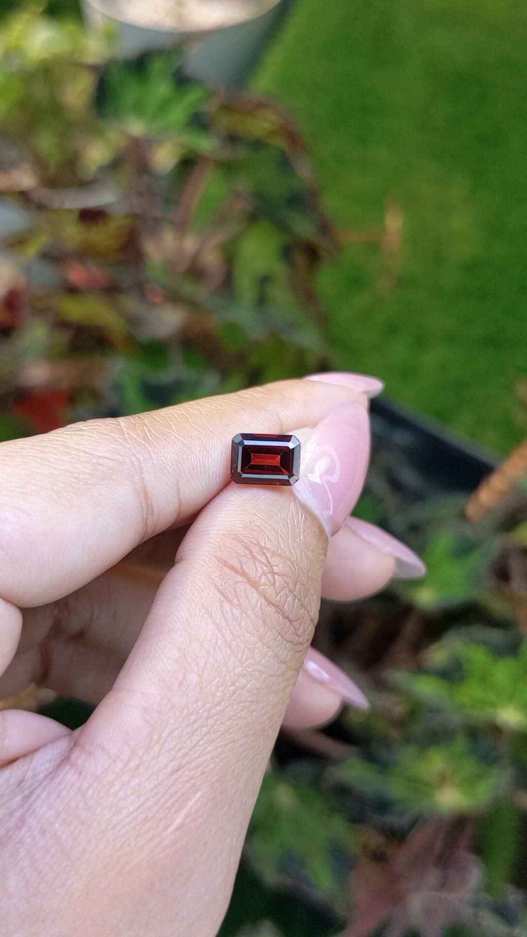 2.01 Ct. Red Garnet from Ceylon (Sri Lanka) Size Video