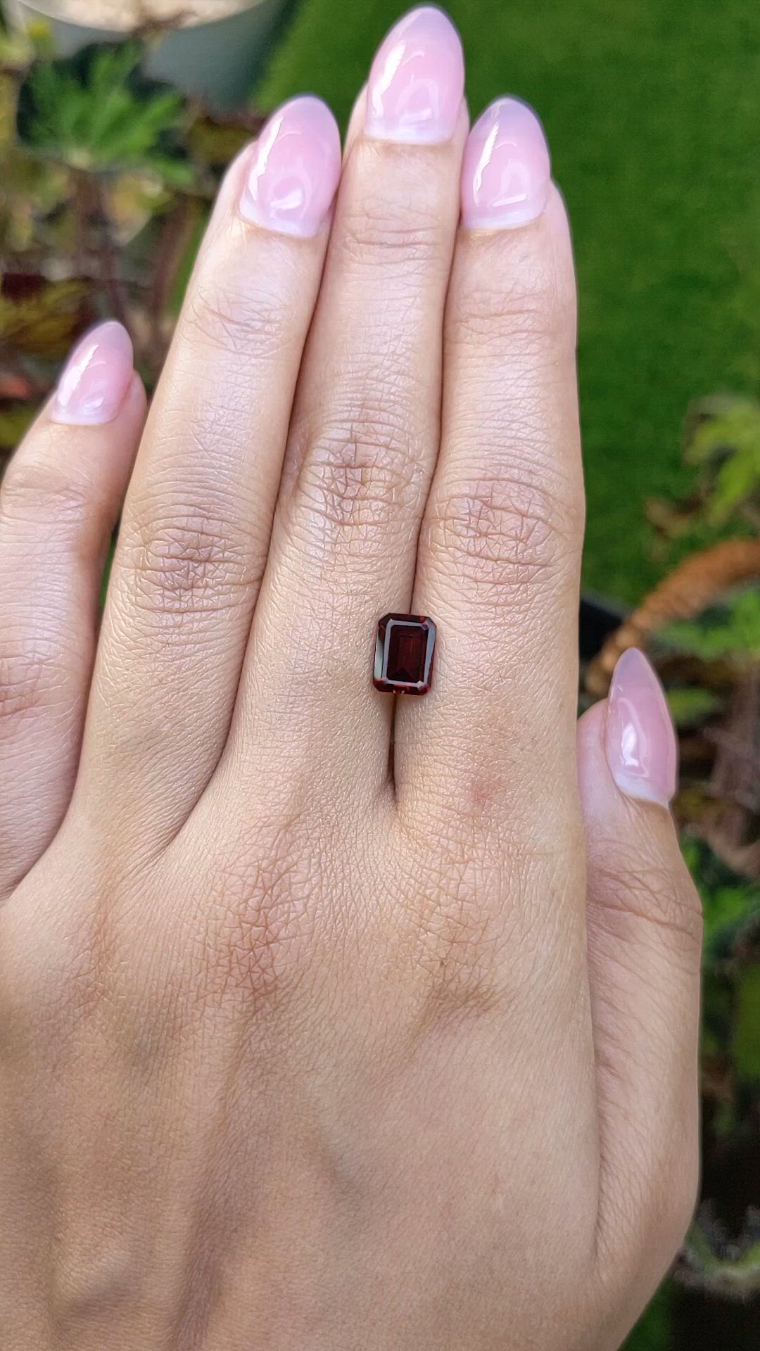 2.01 Ct. Red Garnet from Ceylon (Sri Lanka) Size Video