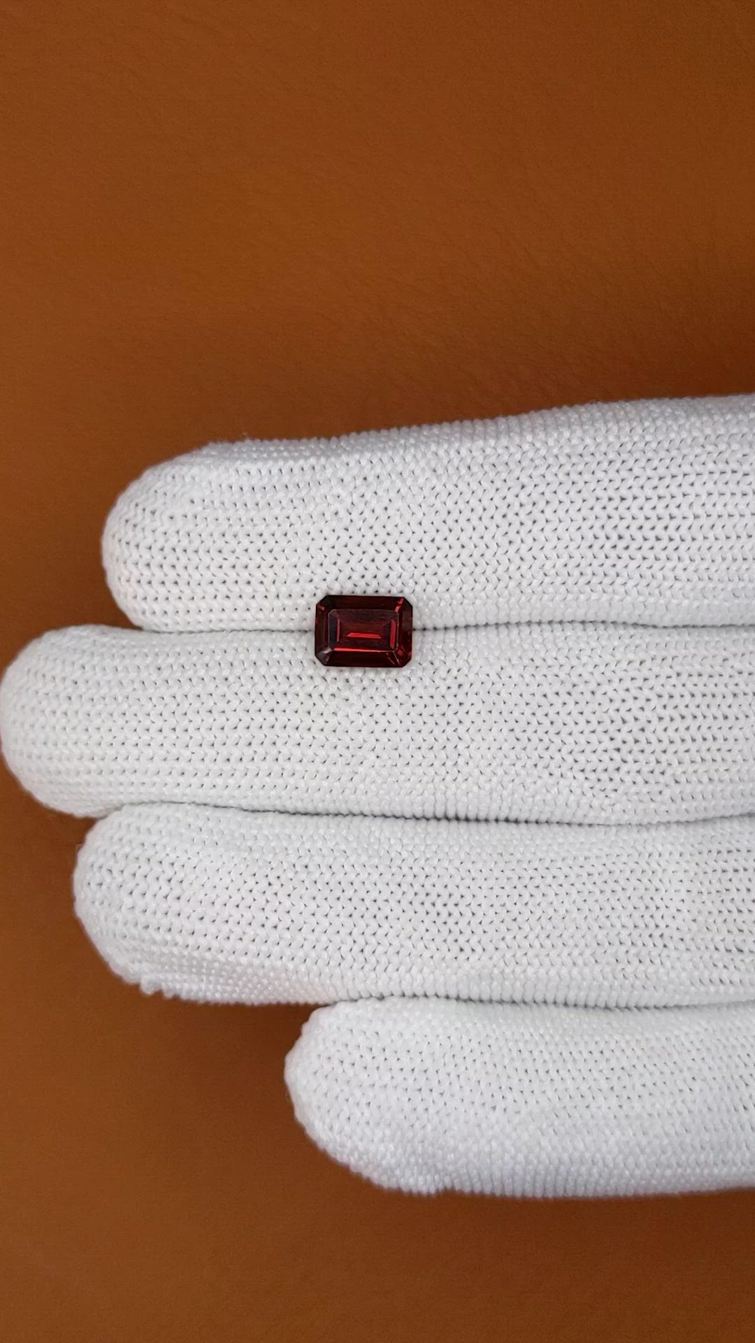 2.01 Ct. Red Garnet from Ceylon (Sri Lanka) Size Video