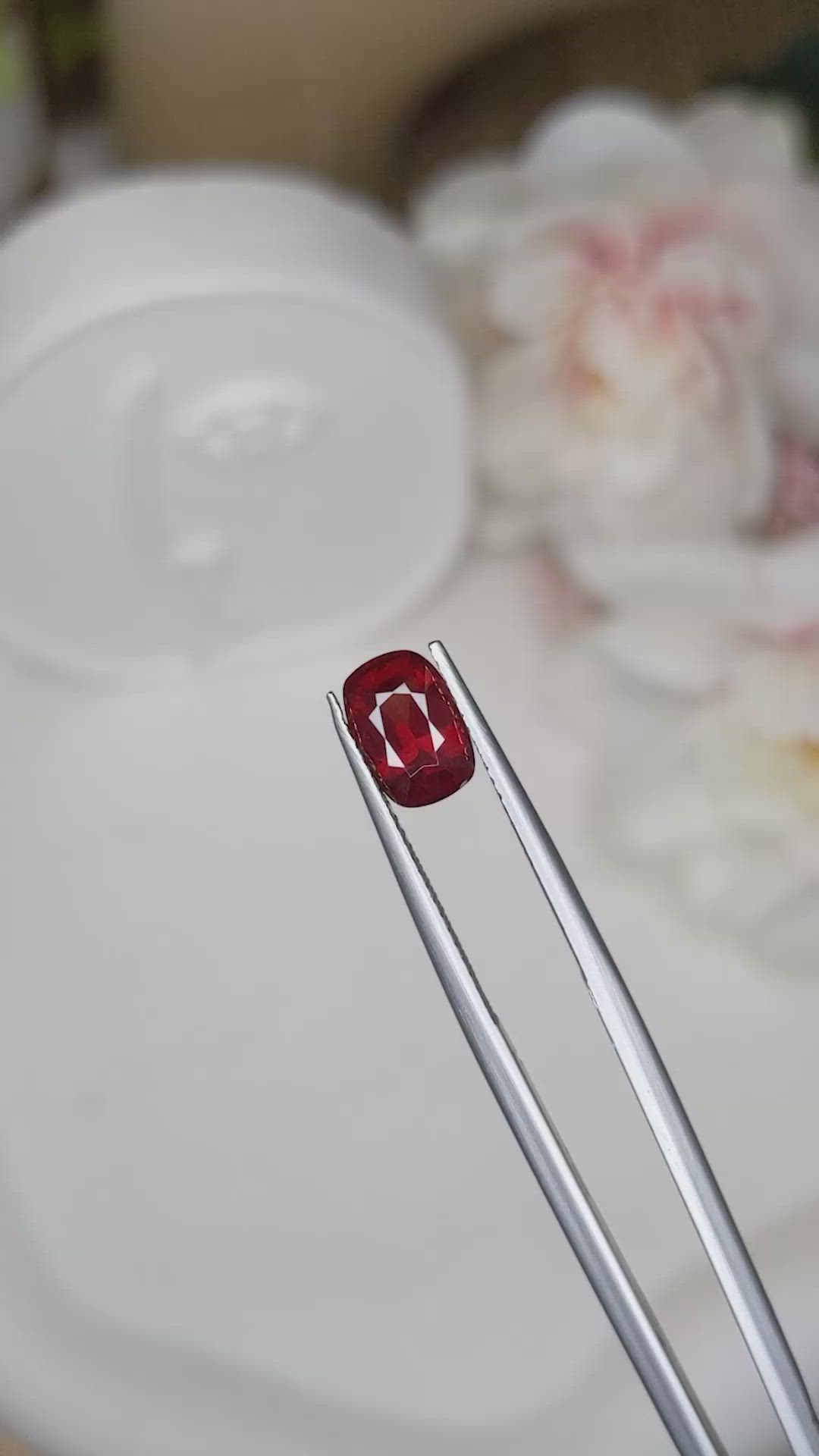 1.95 Ct. Red Garnet from Ceylon (Sri Lanka) Size Video