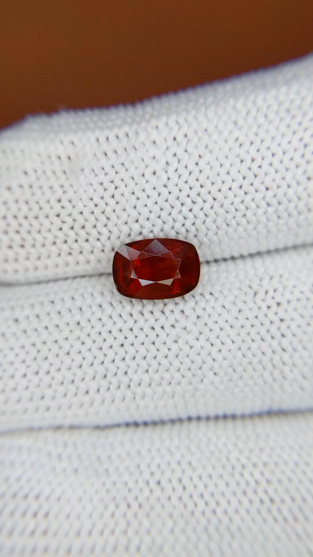 1.95 Ct. Red Garnet from Ceylon (Sri Lanka) Size Video