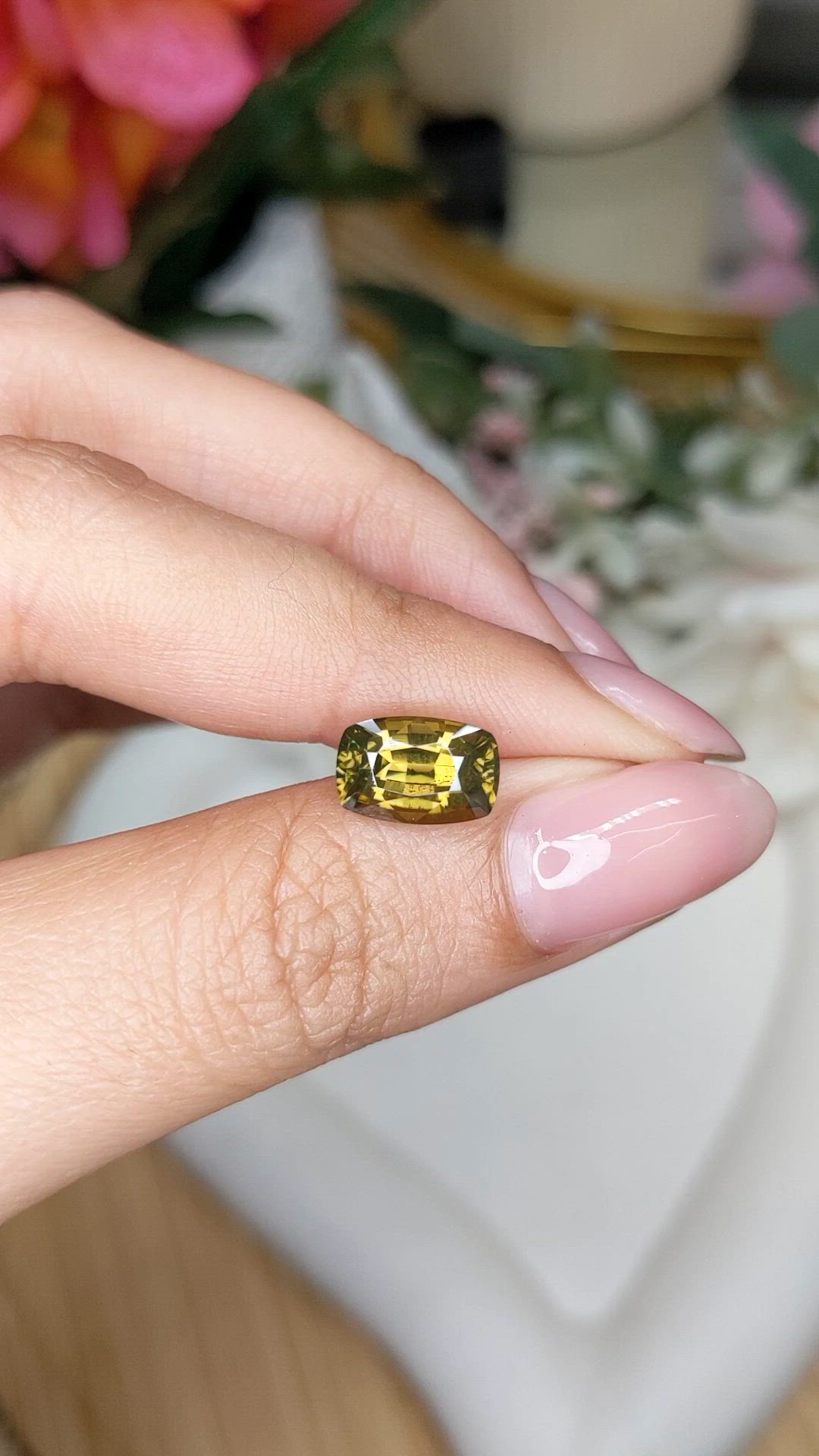 3.95 Ct. Yellowish Brown Zircon from Ceylon (Sri Lanka) Size Video