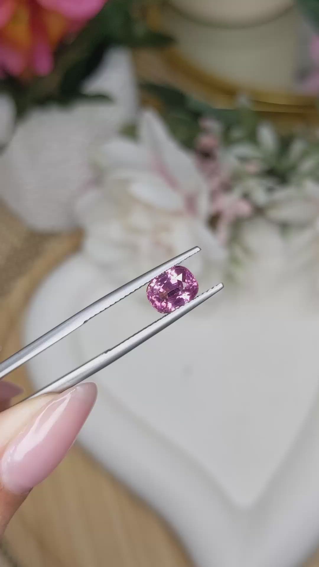 1.52 Ct. Purplish Pink Spinel from Ceylon (Sri Lanka) Size Video