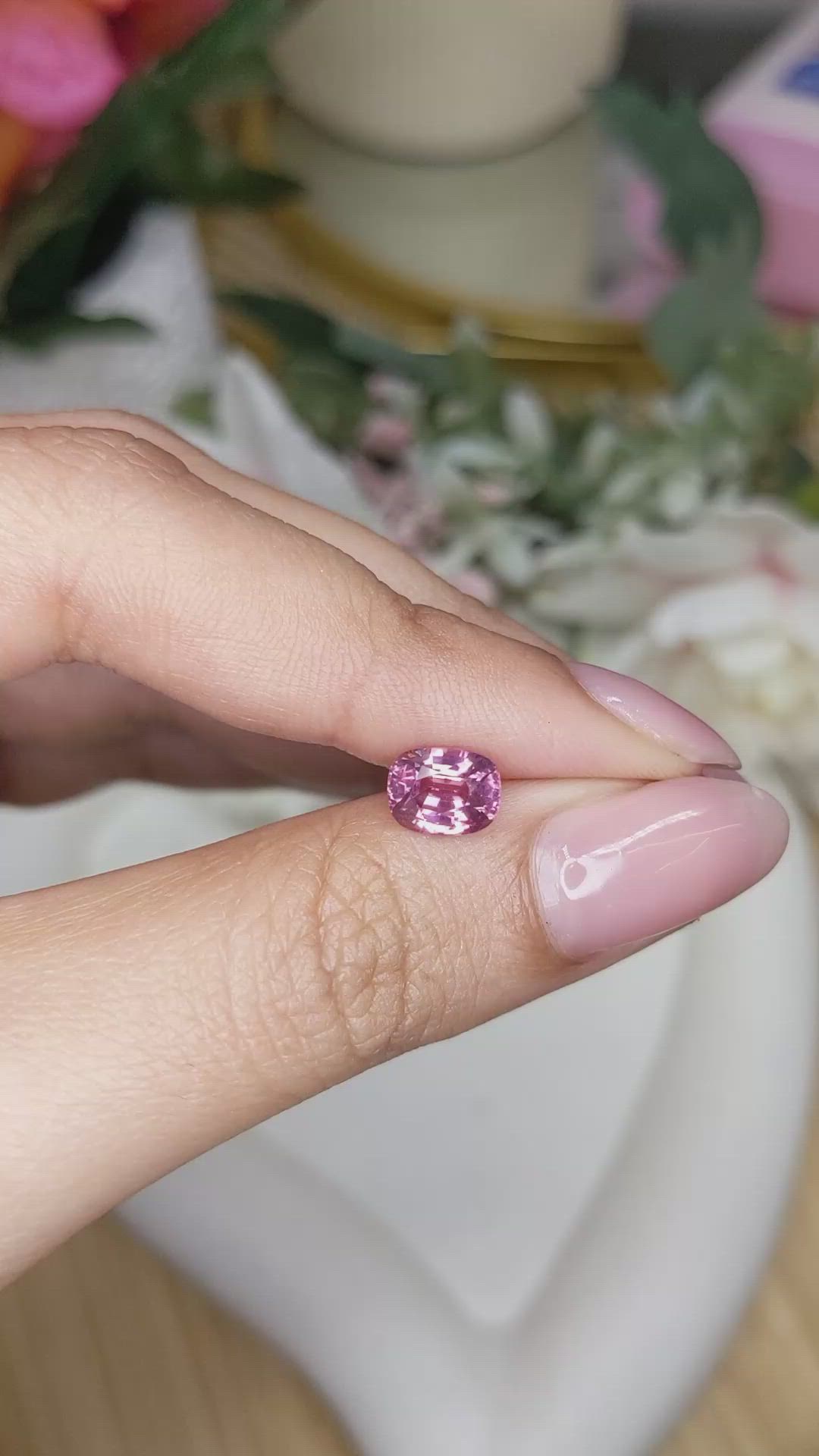 1.52 Ct. Purplish Pink Spinel from Ceylon (Sri Lanka) Size Video