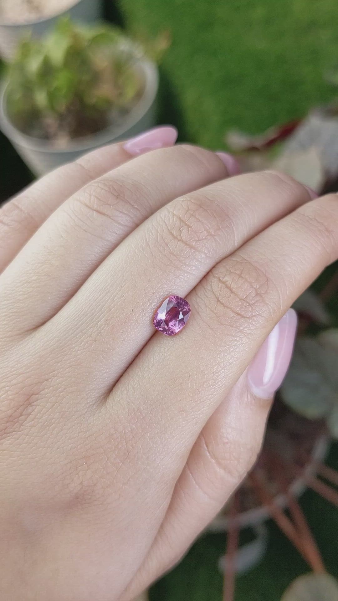 1.52 Ct. Purplish Pink Spinel from Ceylon (Sri Lanka) Size Video