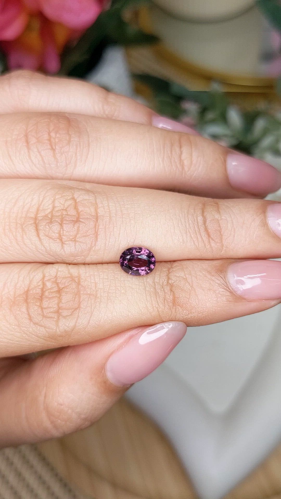 1.20 Ct. Pinkish Purple Spinel from Ceylon (Sri Lanka) Size Video