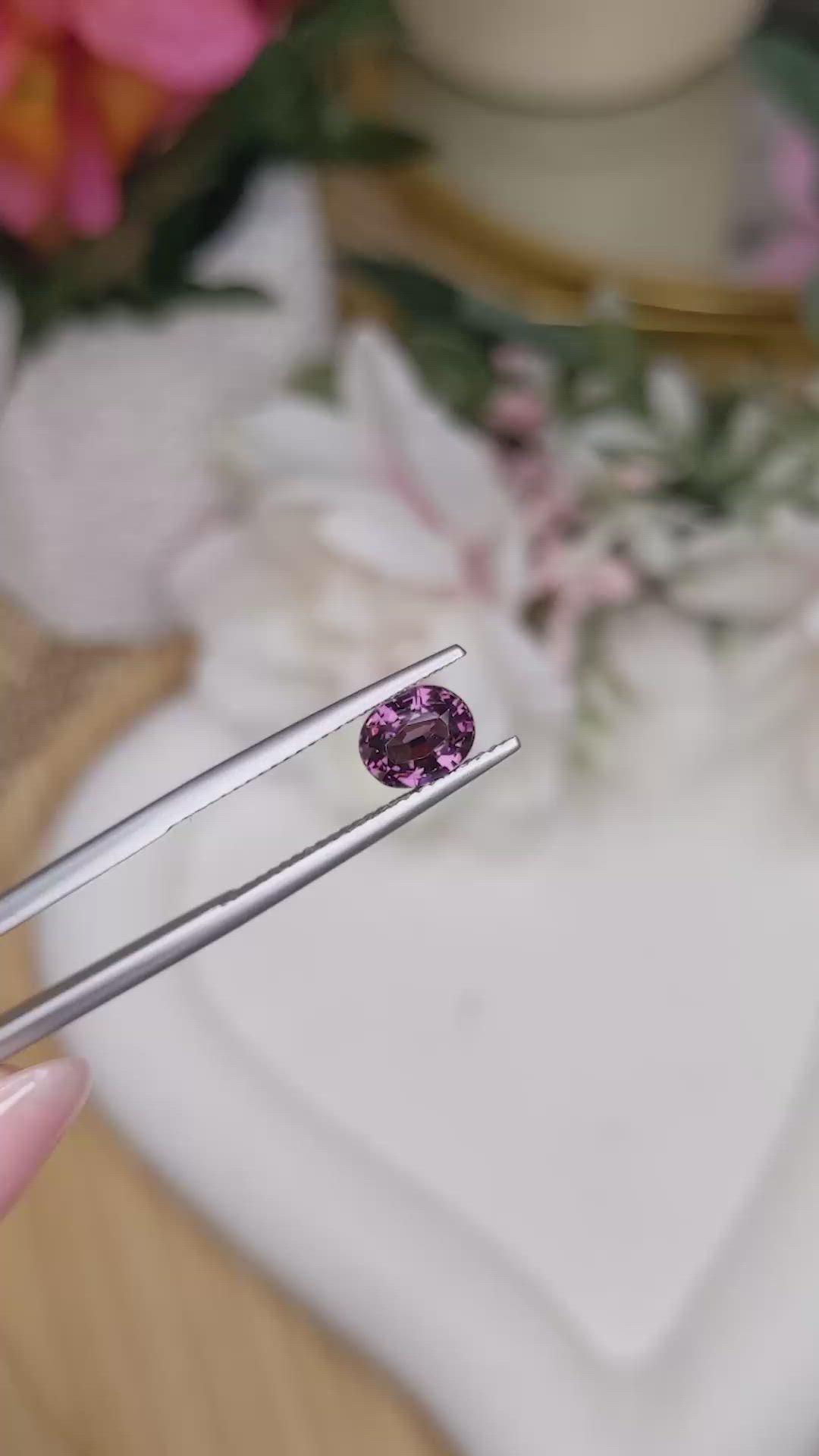 1.20 Ct. Pinkish Purple Spinel from Ceylon (Sri Lanka) Size Video