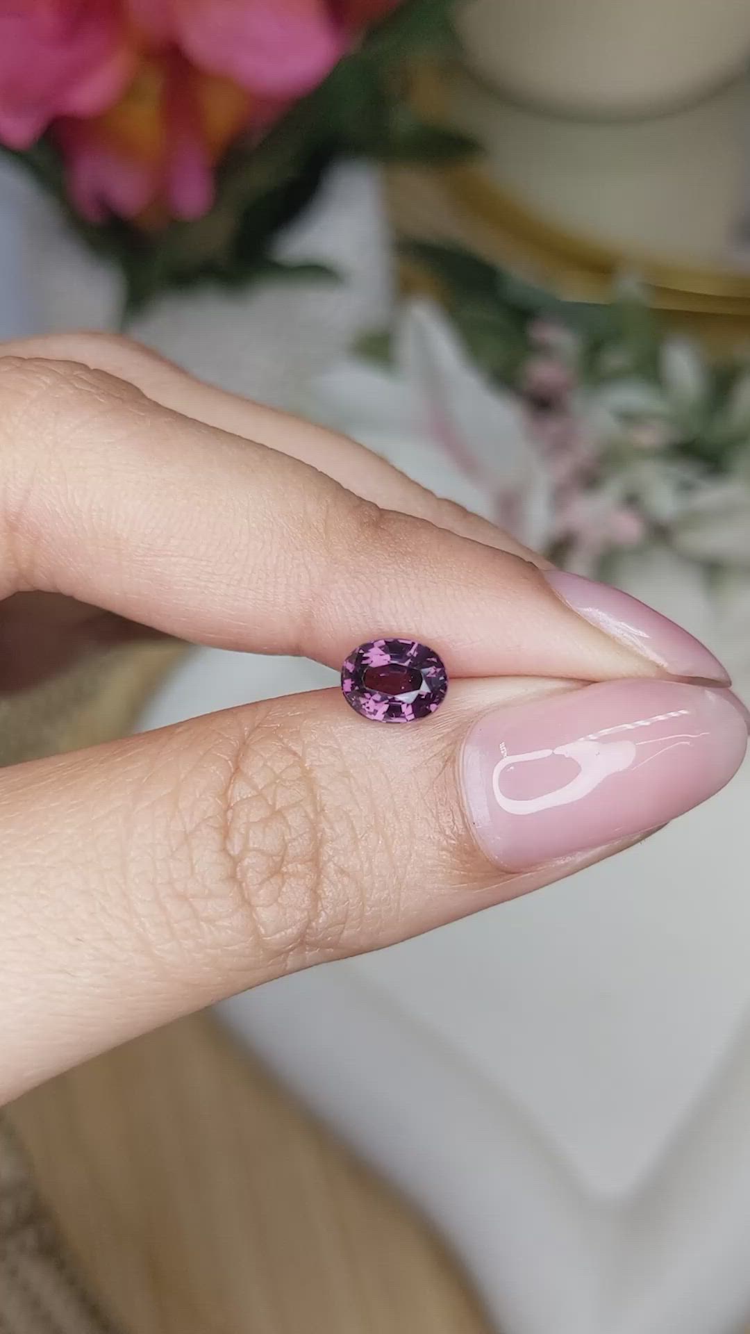 1.20 Ct. Pinkish Purple Spinel from Ceylon (Sri Lanka) Size Video