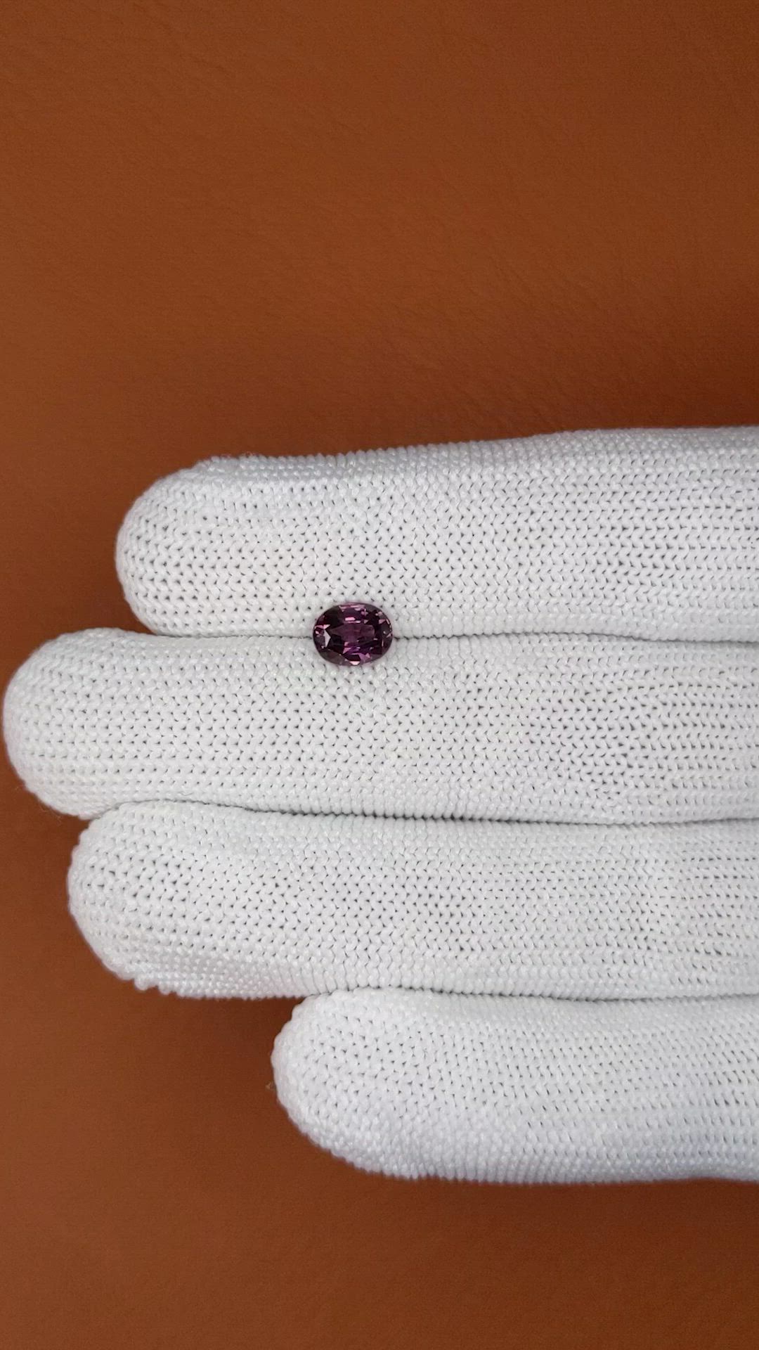 1.20 Ct. Pinkish Purple Spinel from Ceylon (Sri Lanka) Size Video