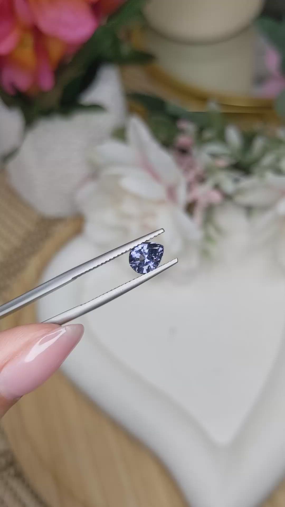 1.14 Ct. Purplish Blue Spinel from Ceylon (Sri Lanka) Size Video