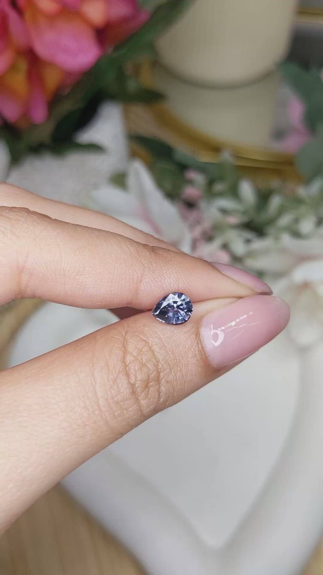 1.14 Ct. Purplish Blue Spinel from Ceylon (Sri Lanka) Size Video