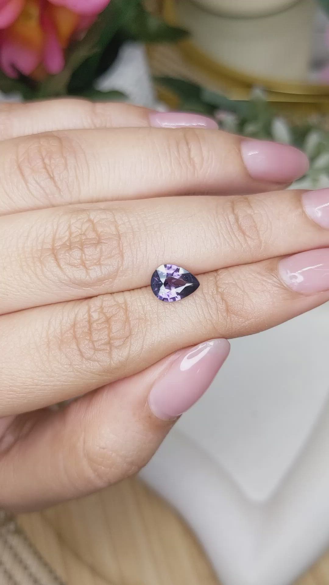 1.31 Ct. Purple Spinel from Ceylon (Sri Lanka) Size Video