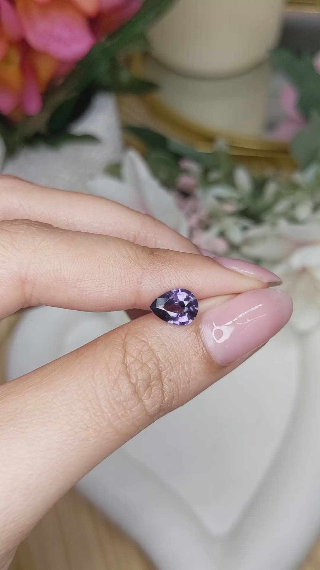 1.31 Ct. Purple Spinel from Ceylon (Sri Lanka) Size Video