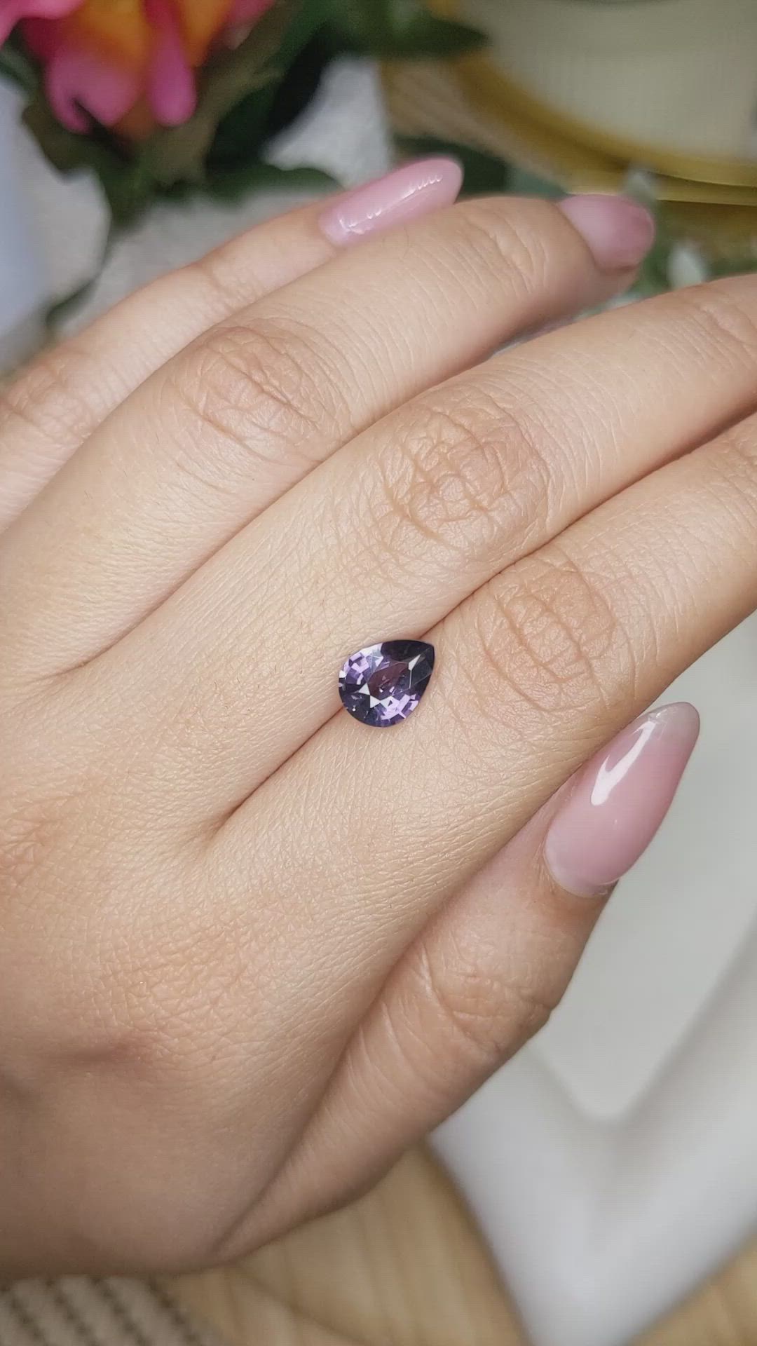 1.31 Ct. Purple Spinel from Ceylon (Sri Lanka) Size Video