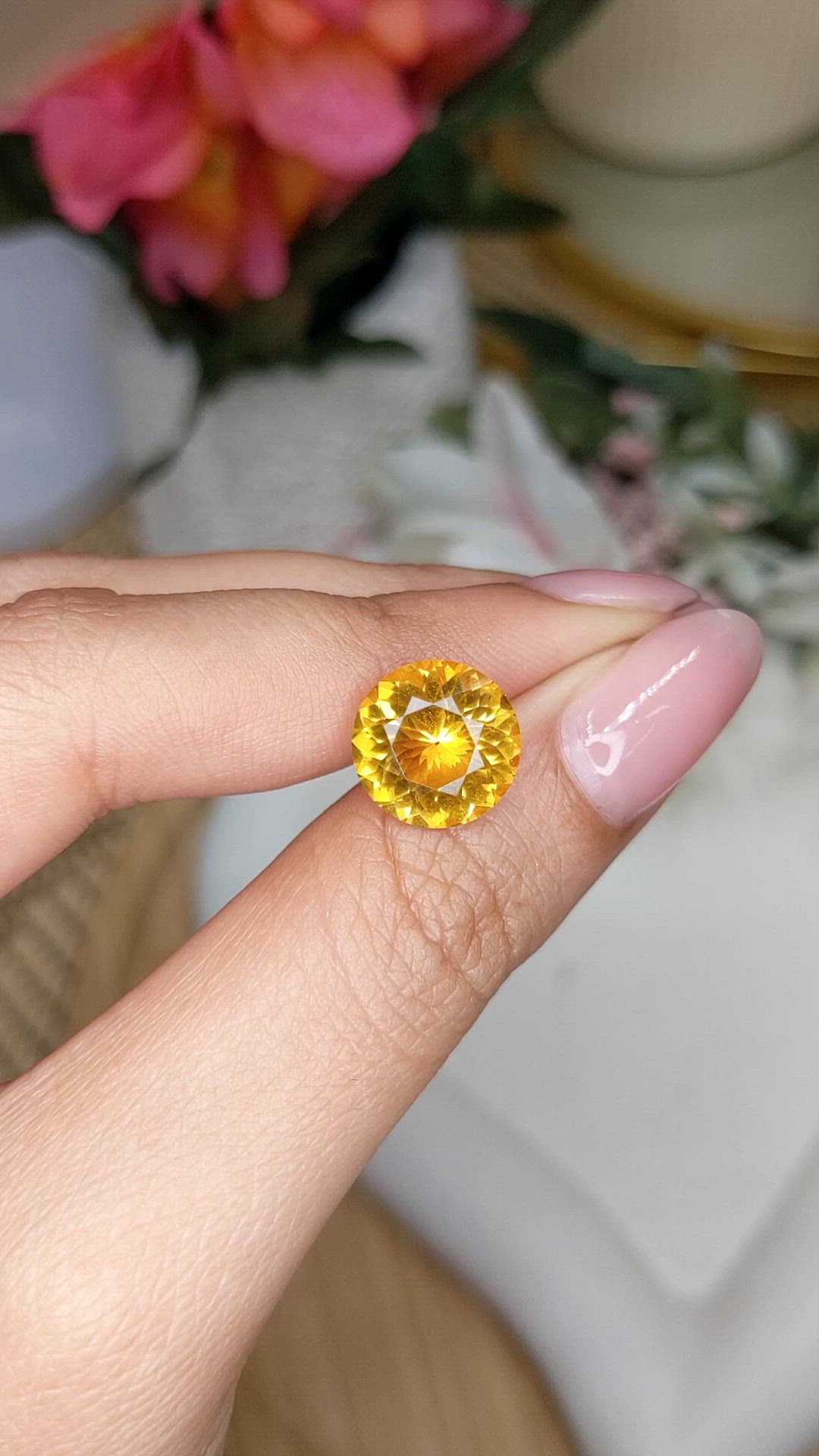 4.11 Ct. Yellow Citrine from Ceylon (Sri Lanka) Size Video