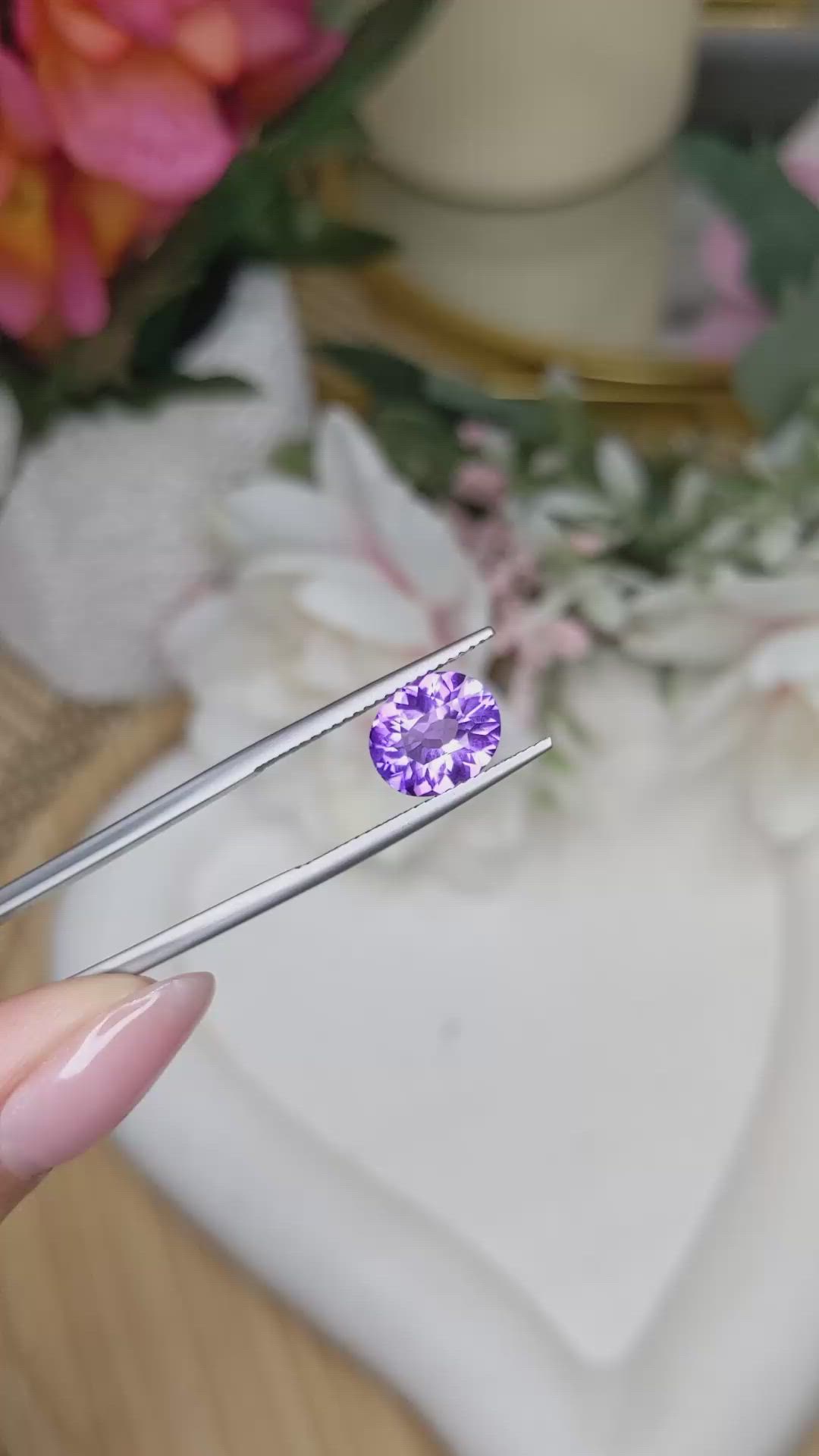 2.15 Ct. Purple Amethyst from Ceylon (Sri Lanka) Size Video