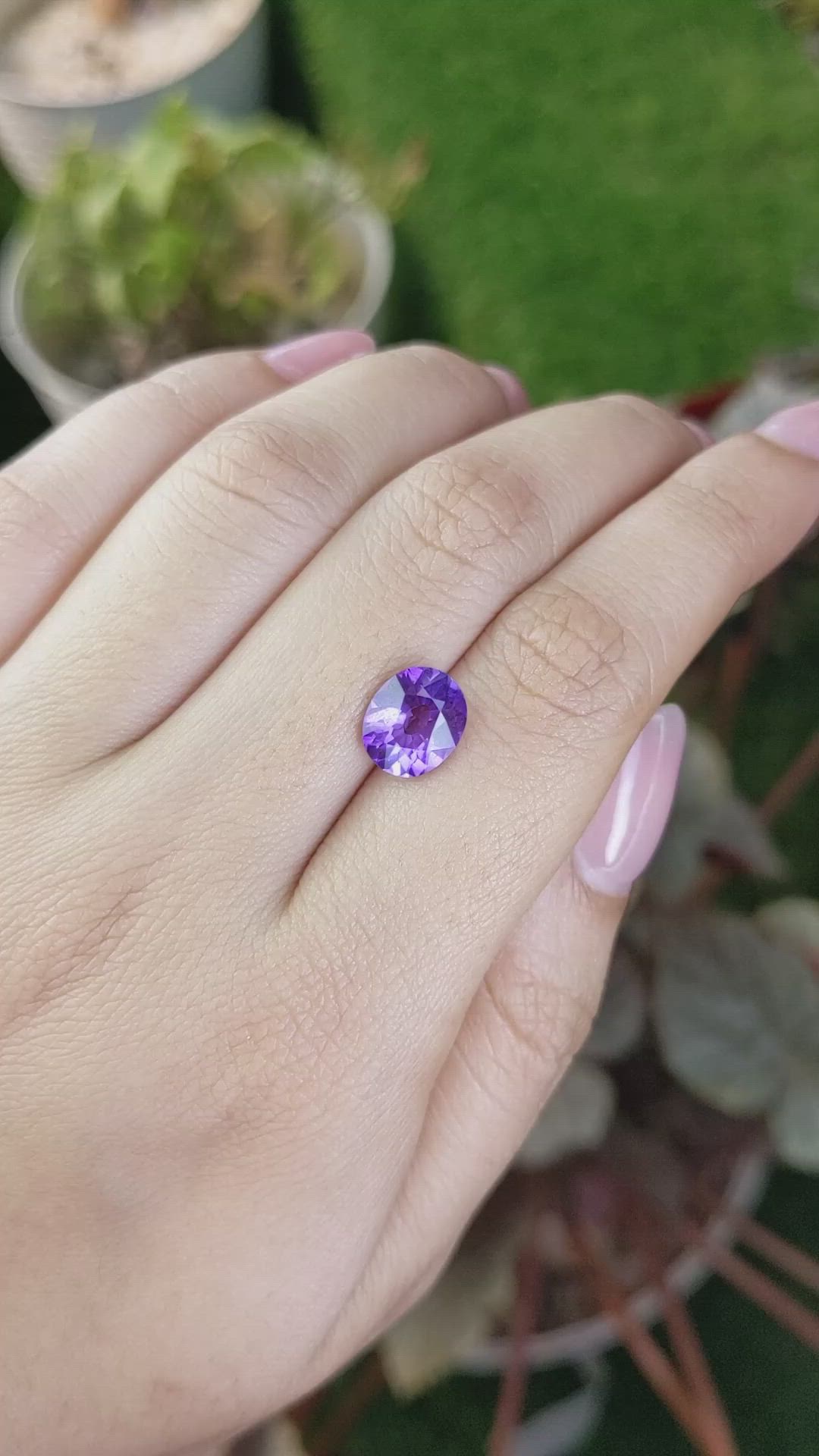 2.15 Ct. Purple Amethyst from Ceylon (Sri Lanka) Size Video