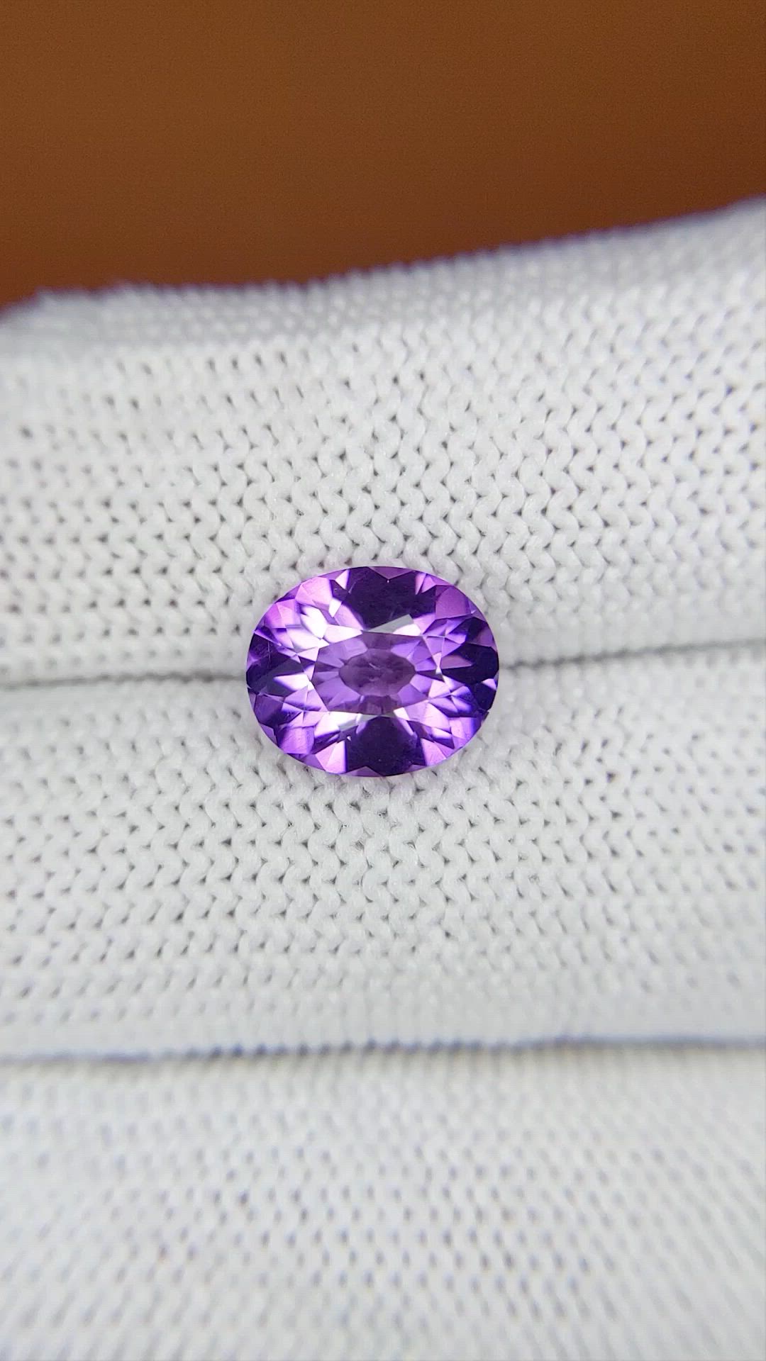 2.15 Ct. Purple Amethyst from Ceylon (Sri Lanka) Size Video