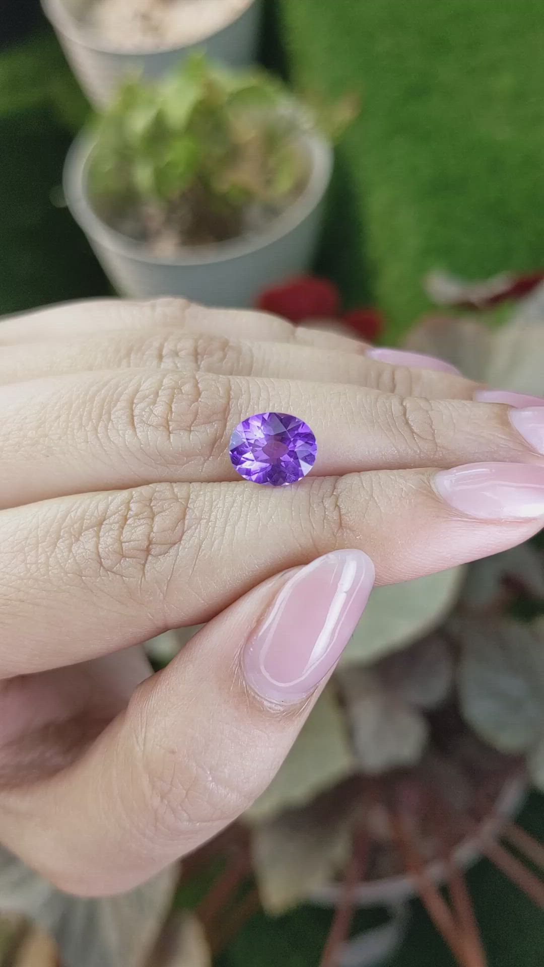 2.15 Ct. Purple Amethyst from Ceylon (Sri Lanka) Size Video