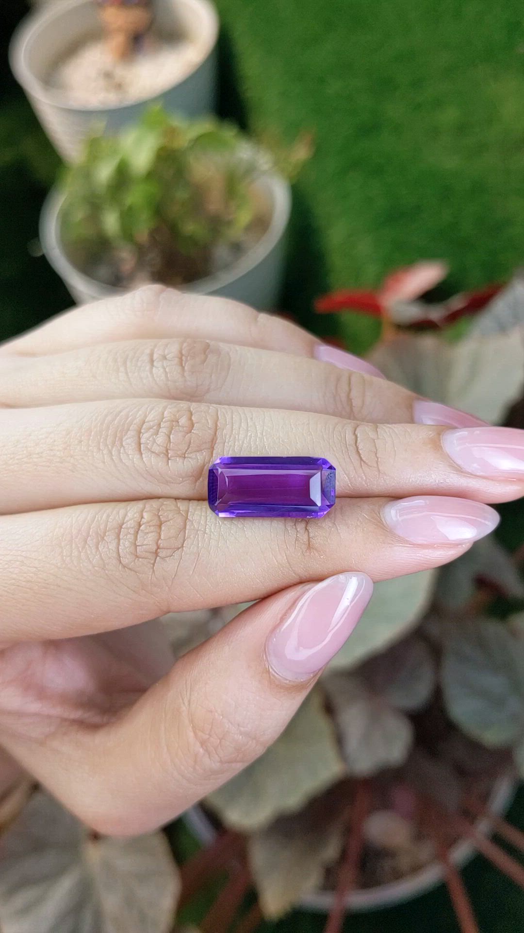 6.78 Ct. Purple Amethyst from Ceylon (Sri Lanka) Size Video