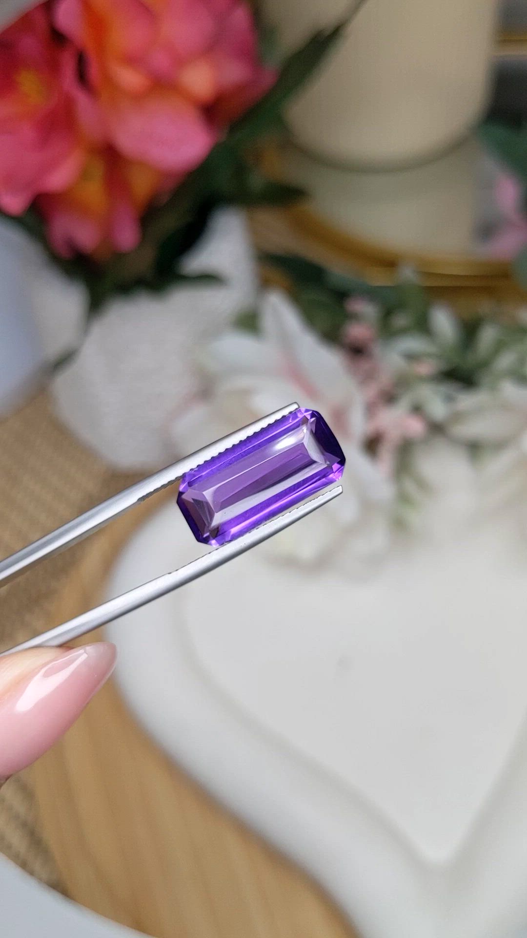 6.78 Ct. Purple Amethyst from Ceylon (Sri Lanka) Size Video