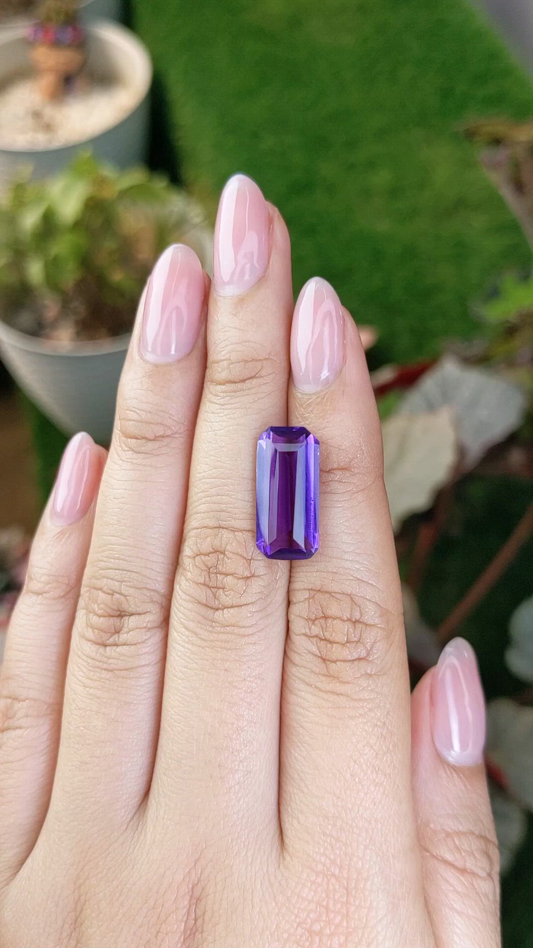 6.78 Ct. Purple Amethyst from Ceylon (Sri Lanka) Size Video