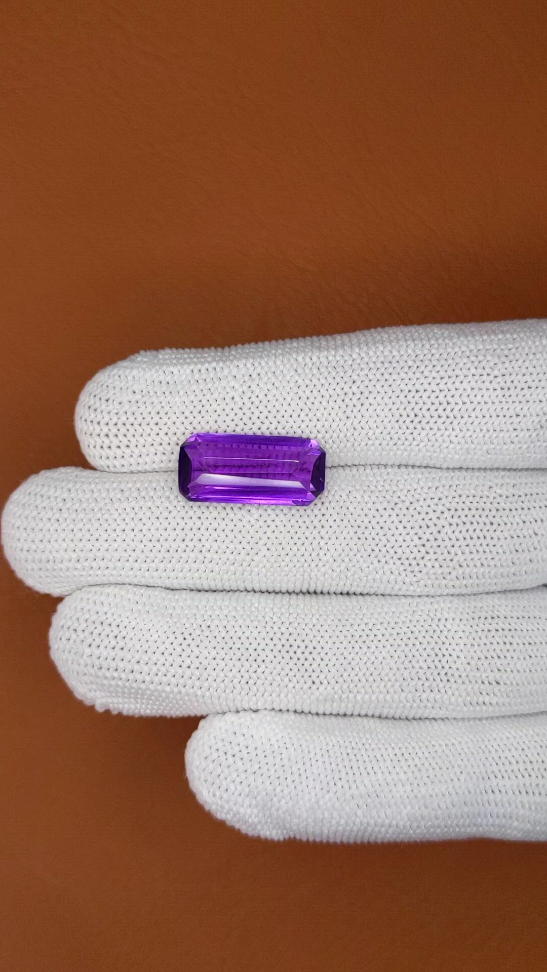 6.78 Ct. Purple Amethyst from Ceylon (Sri Lanka) Size Video