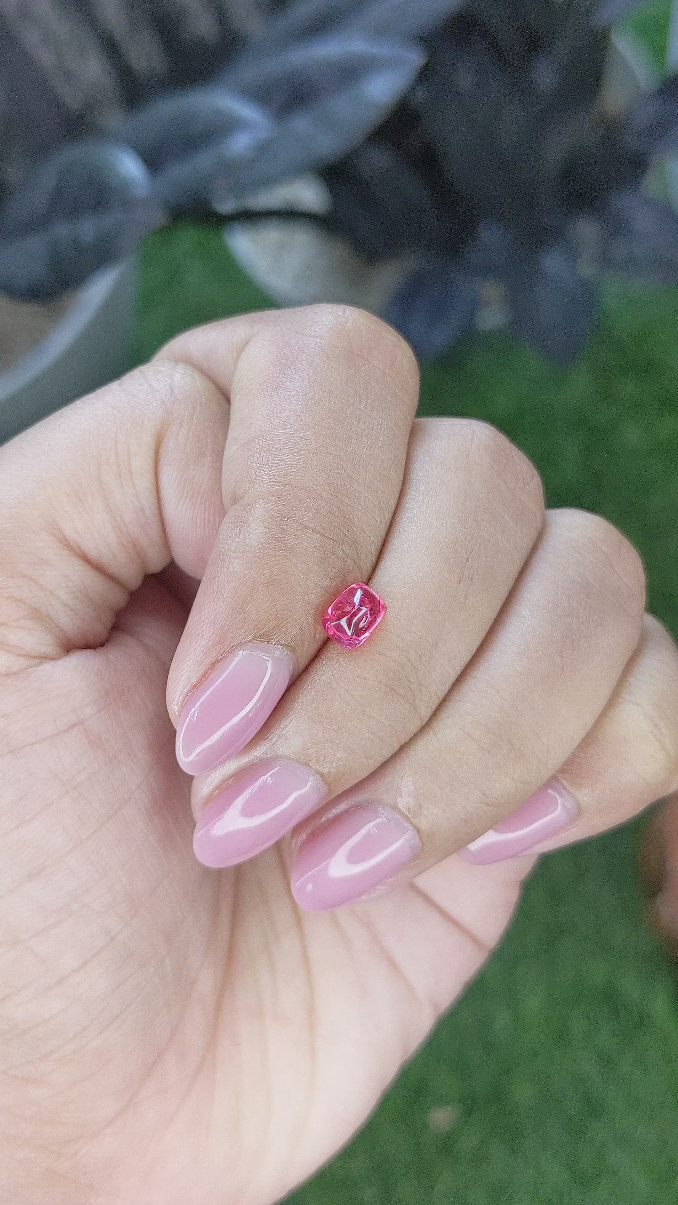 1.04 Ct. Reddish Pink Cabochon Spinel from Tanzania Size Video