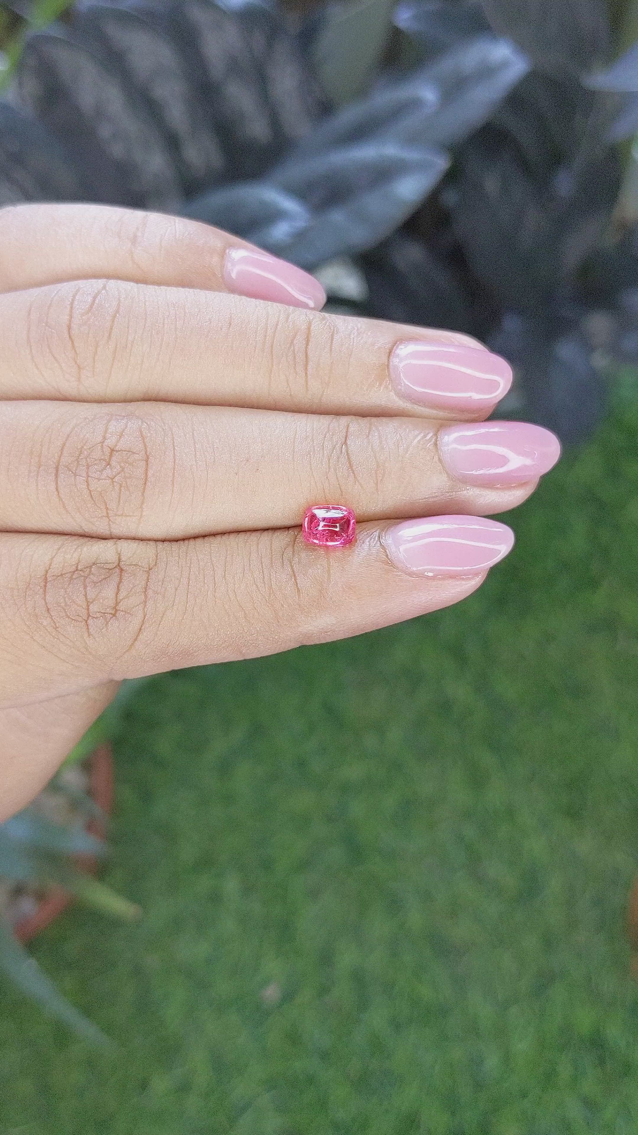 1.04 Ct. Reddish Pink Cabochon Spinel from Tanzania Size Video