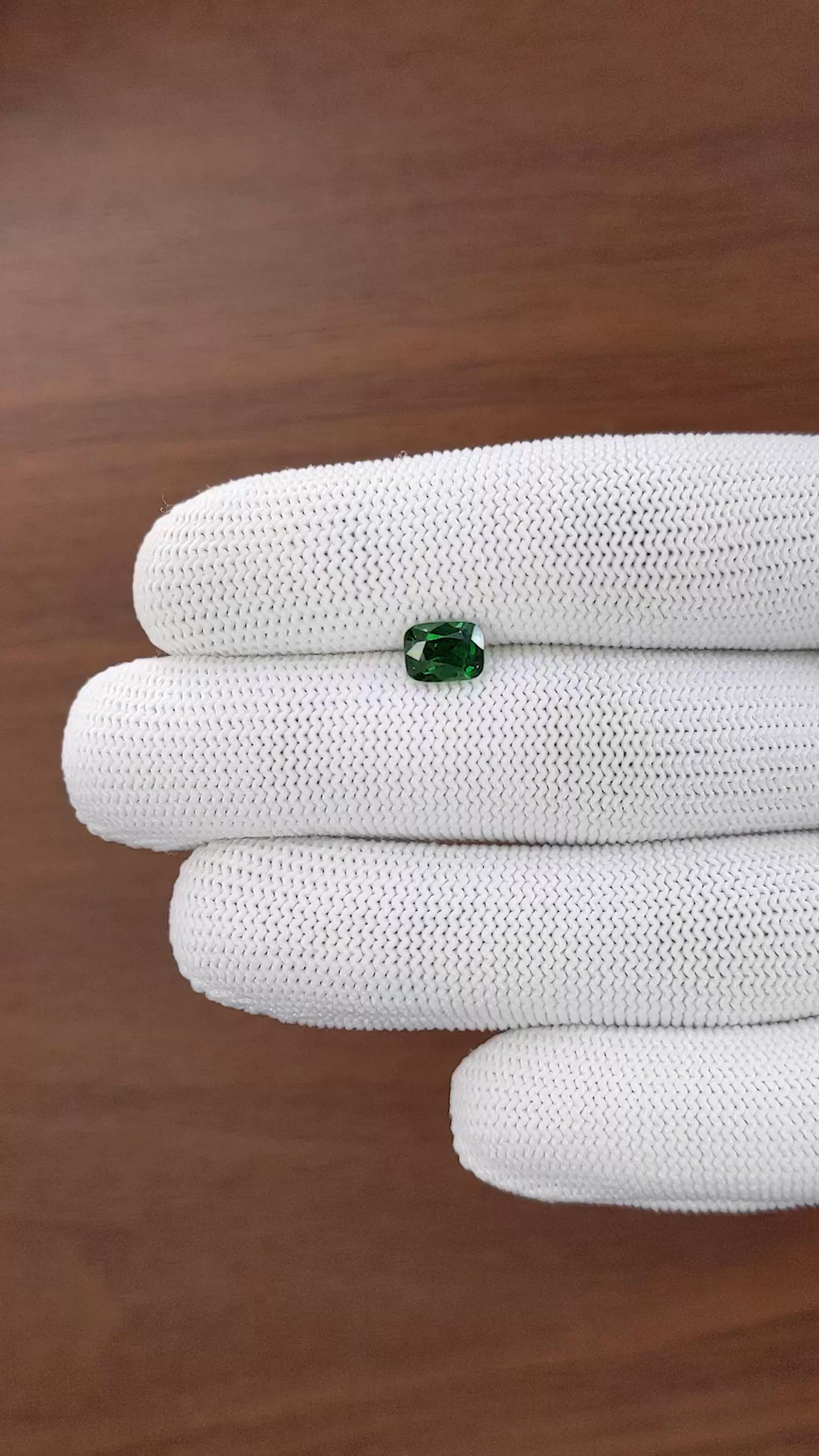 1.55 Ct. Tsavorite Garnet from Tanzania Size Video