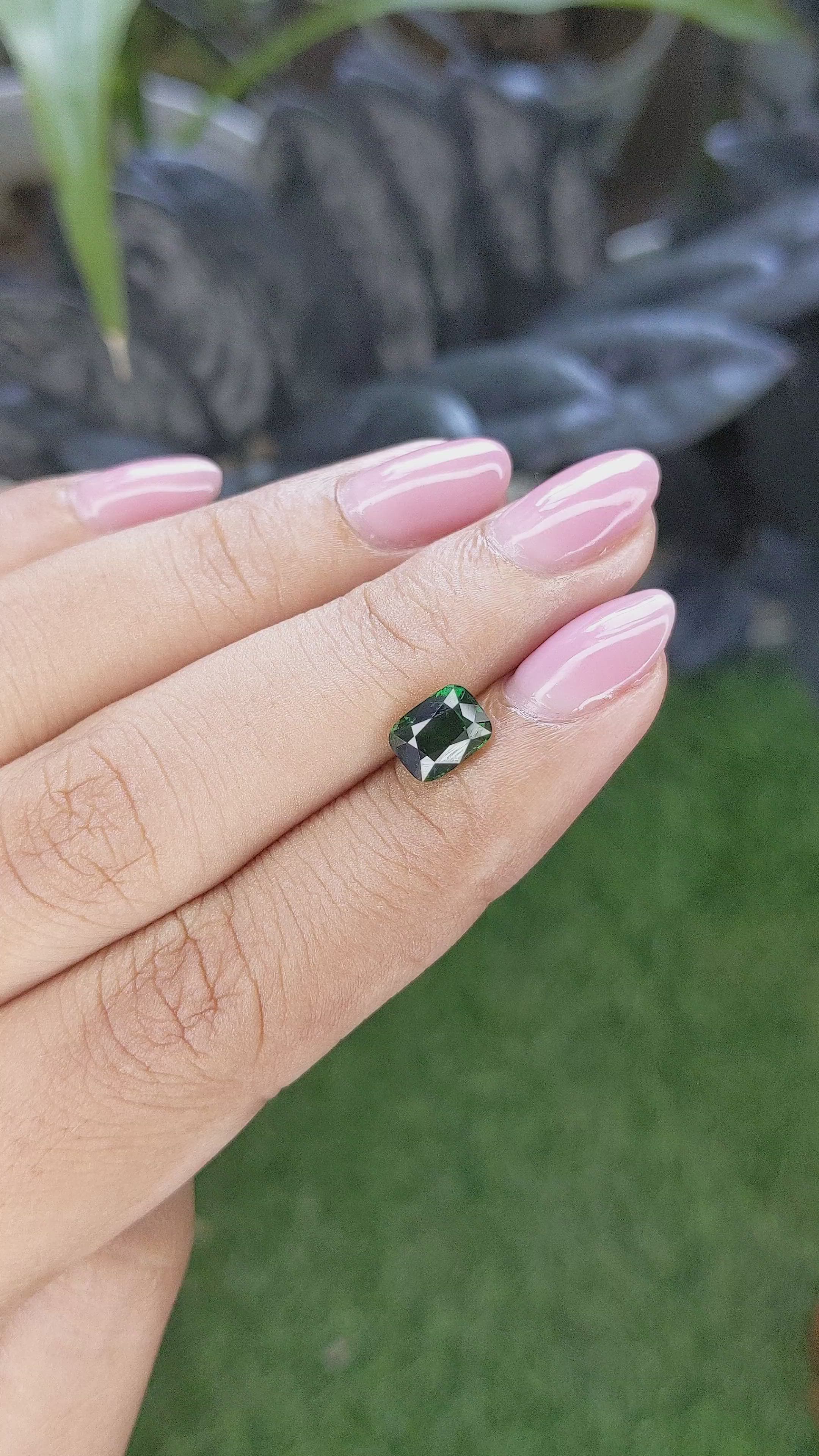 1.55 Ct. Tsavorite Garnet from Tanzania Size Video