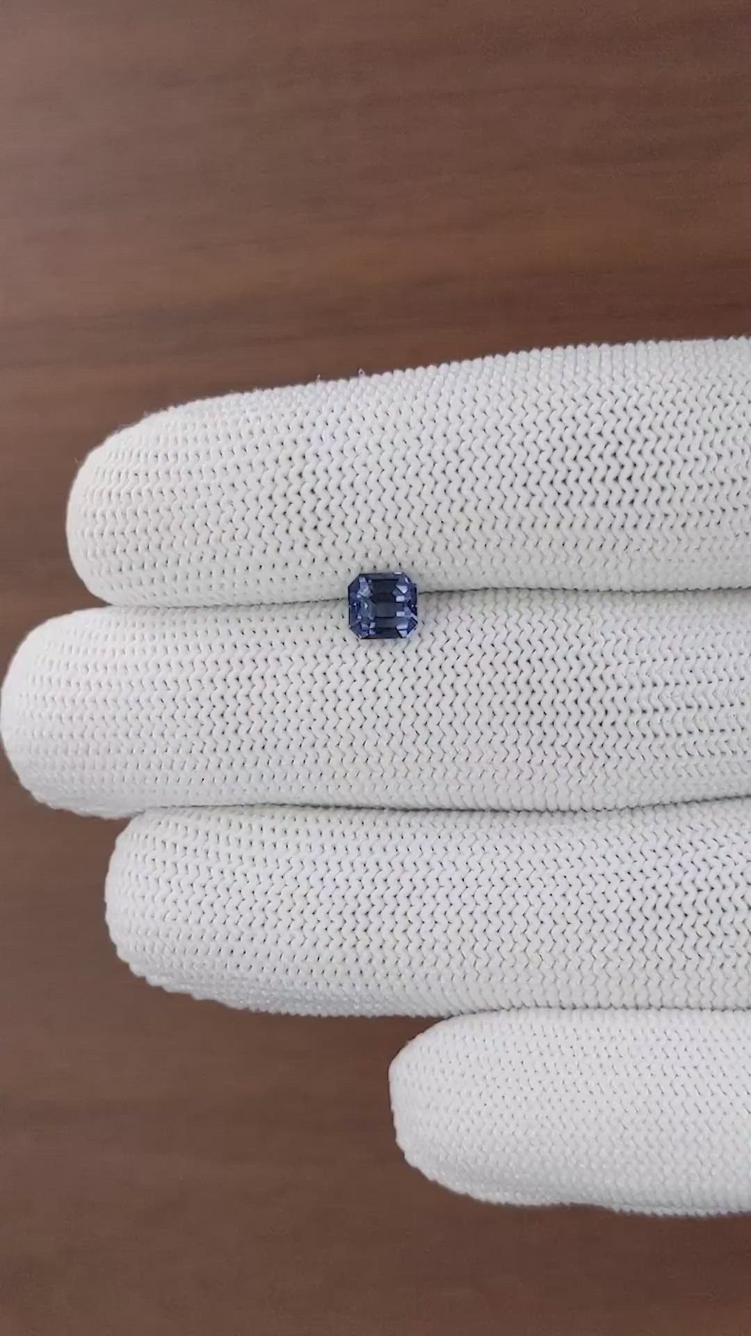 1.08 Ct. Purplish Blue Spinel from Tanzania Size Video