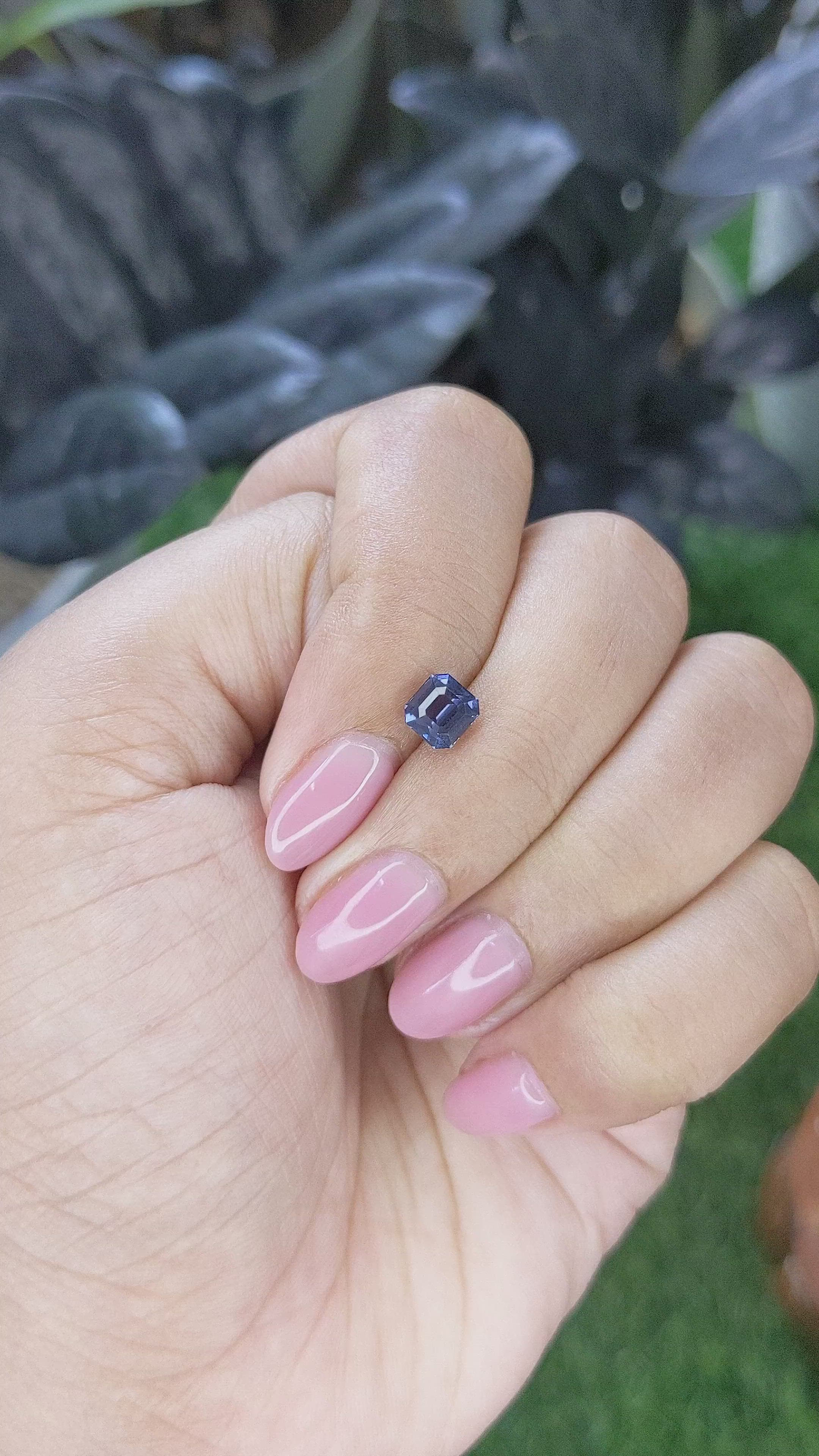 1.08 Ct. Purplish Blue Spinel from Tanzania Size Video