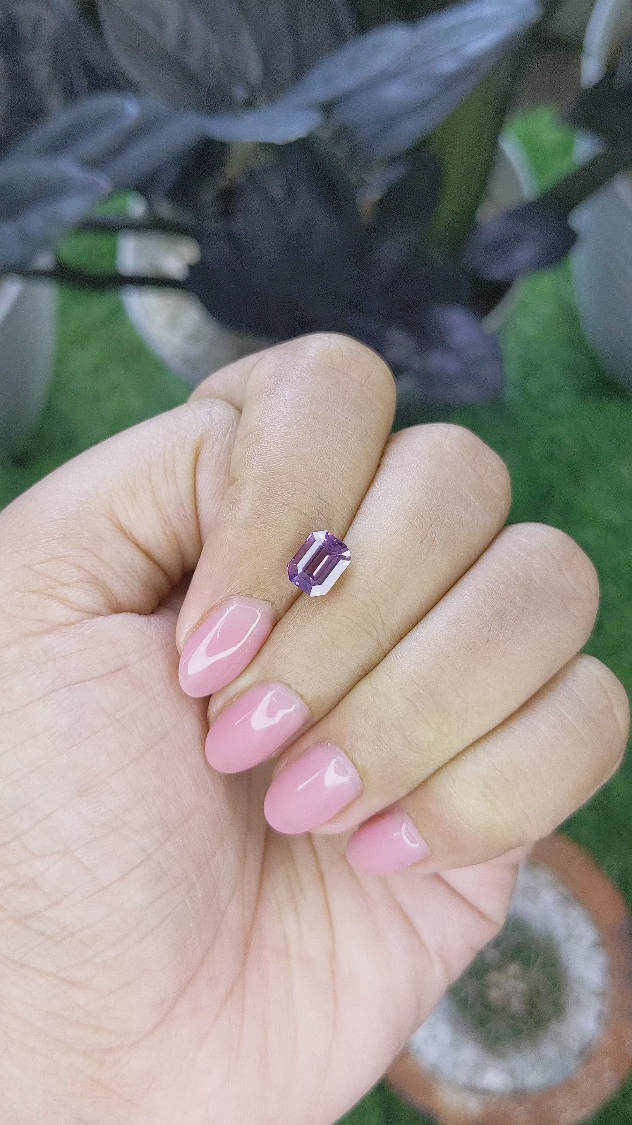 1.67 Ct. Pinkish Purple Spinel from Tanzania Size Video