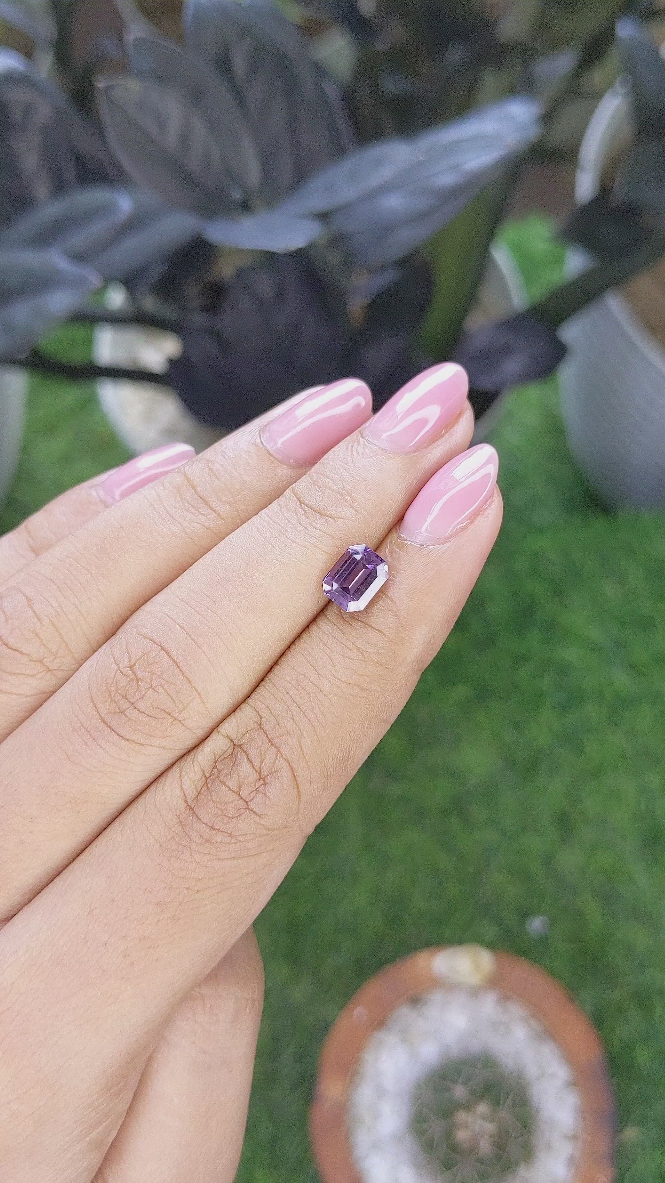 1.67 Ct. Pinkish Purple Spinel from Tanzania Size Video