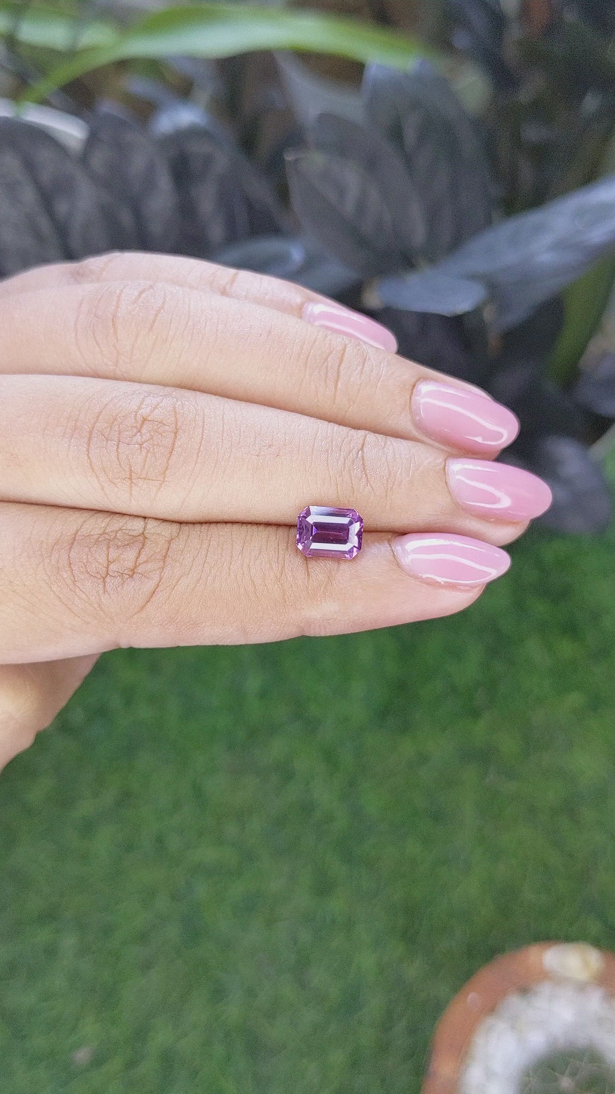 2.09 Ct. Pinkish Purple Spinel from Tanzania Size Video