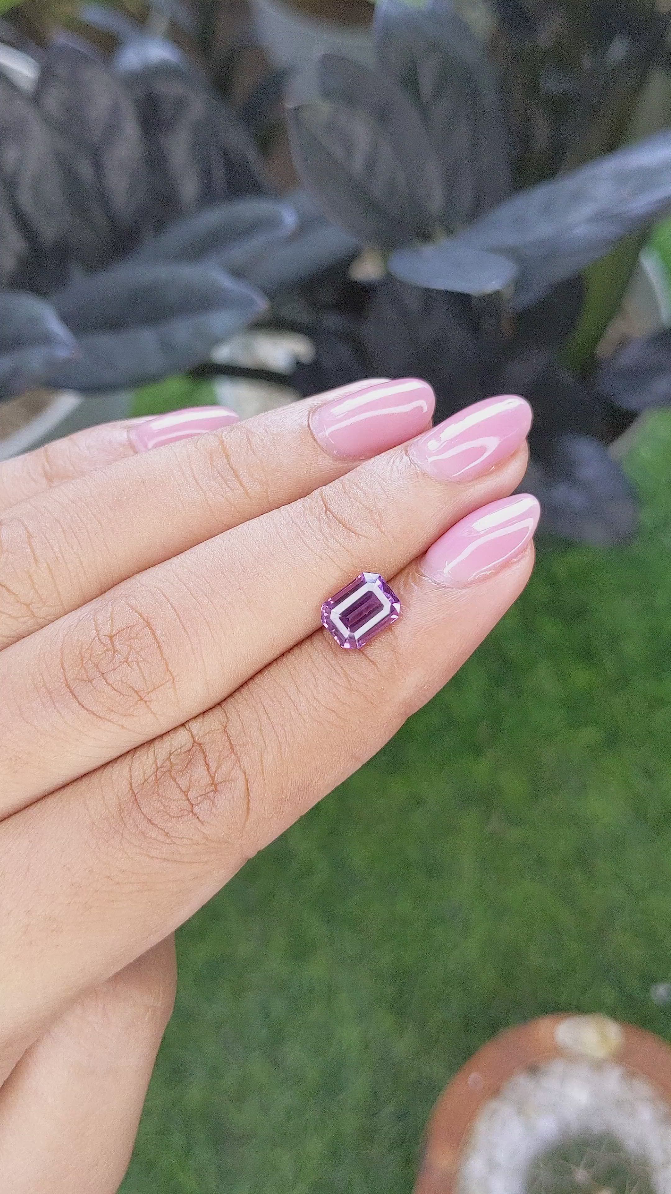 2.09 Ct. Pinkish Purple Spinel from Tanzania Size Video