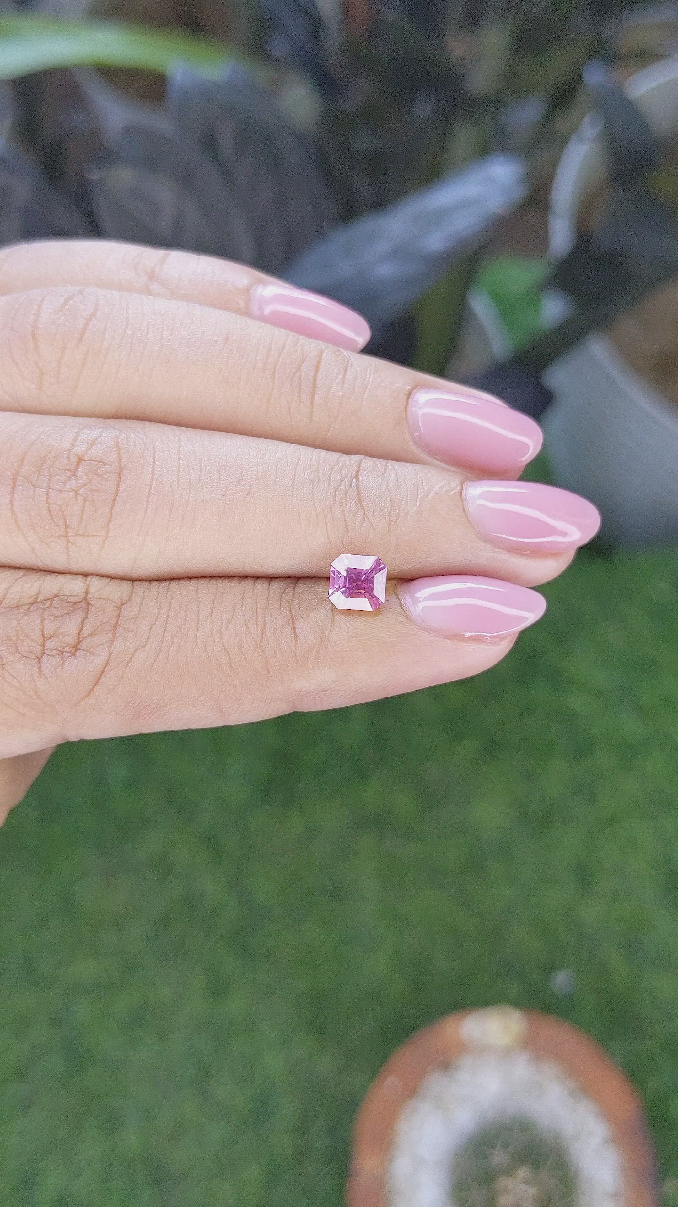 1.10 Ct. Purplish Pink Spinel from Tanzania Size Video