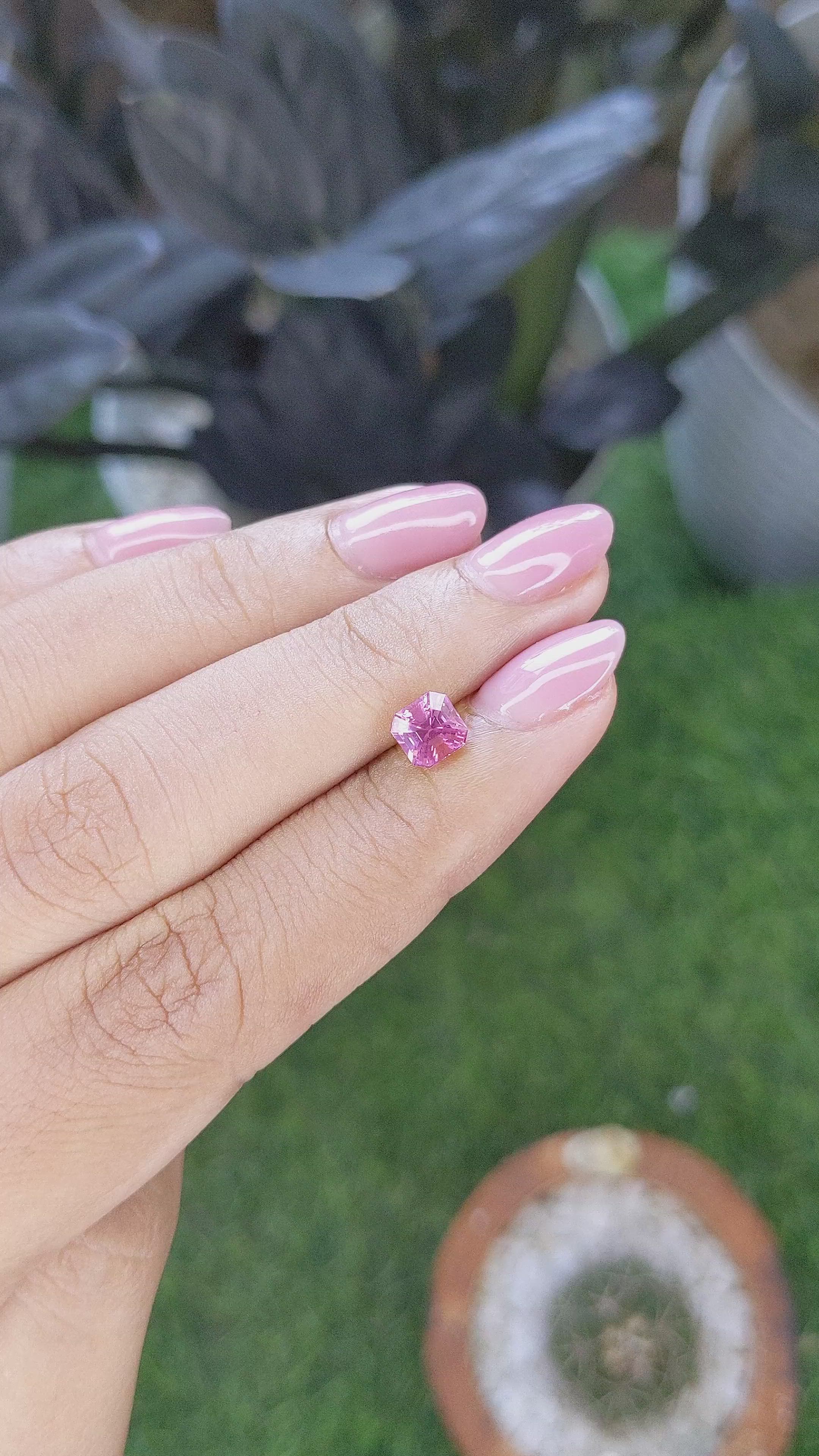 1.10 Ct. Purplish Pink Spinel from Tanzania Size Video