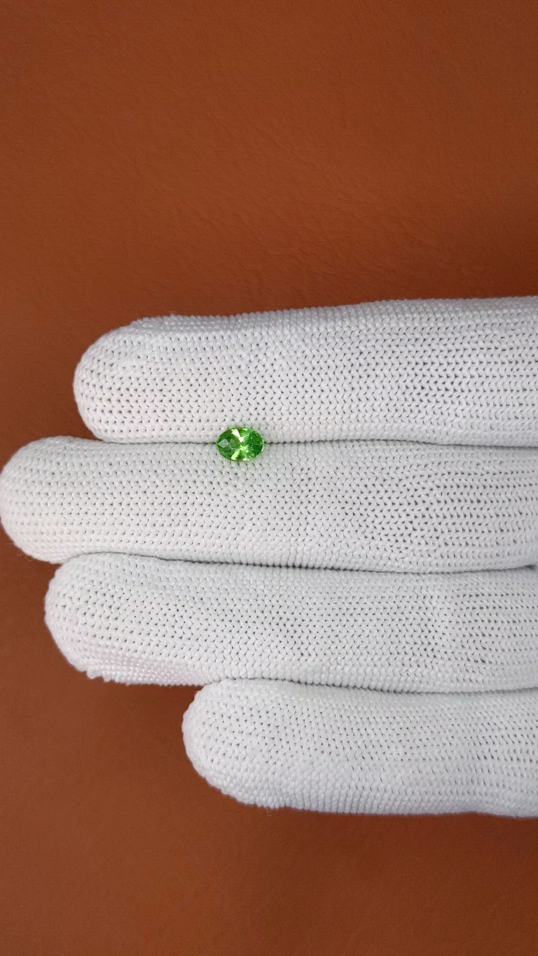 0.63 Ct. Tsavorite Garnet from Tanzania Size Video