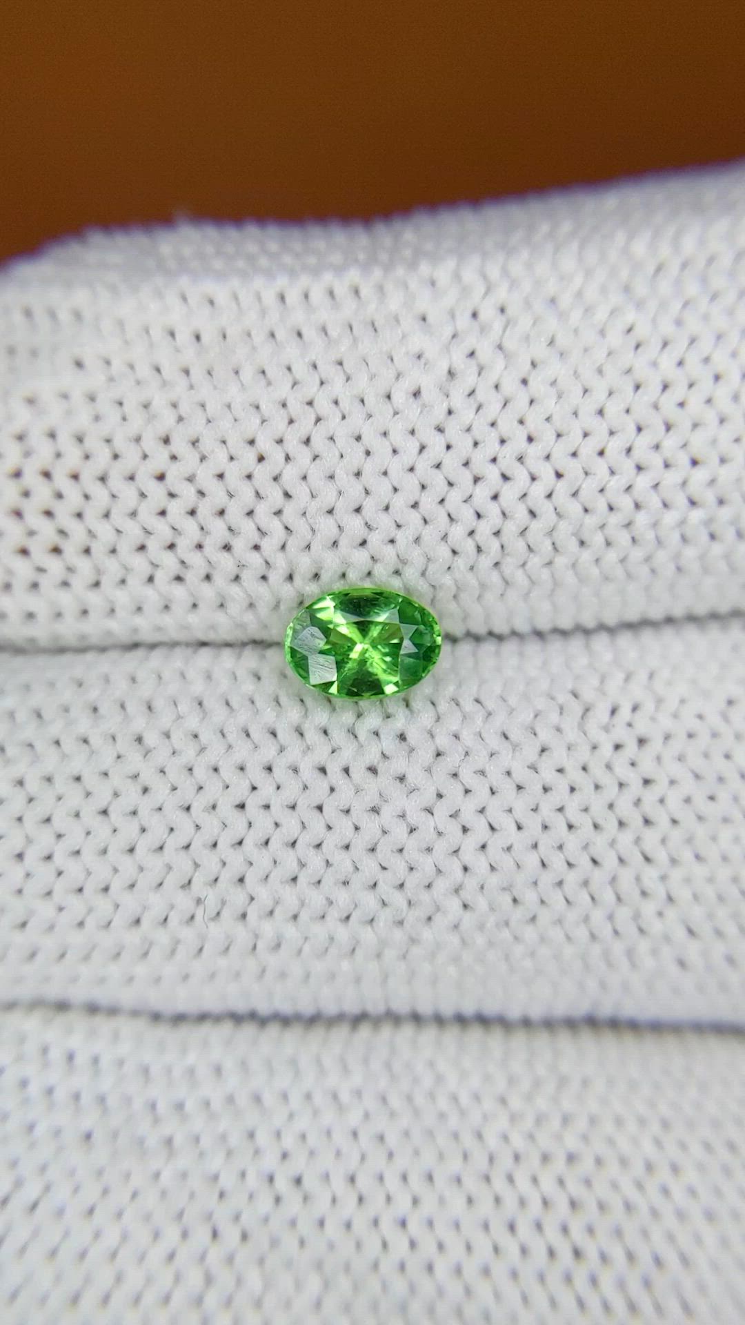 0.63 Ct. Tsavorite Garnet from Tanzania Size Video