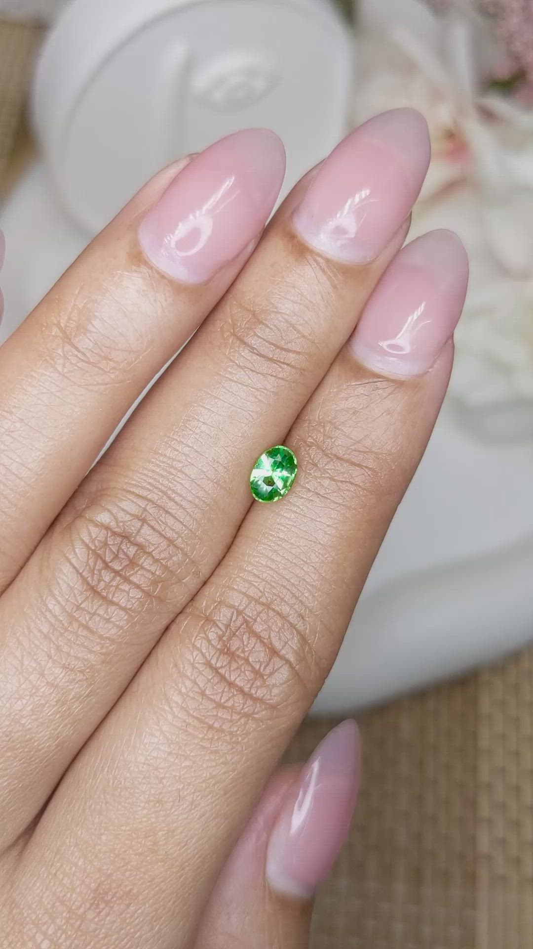 0.63 Ct. Tsavorite Garnet from Tanzania Size Video