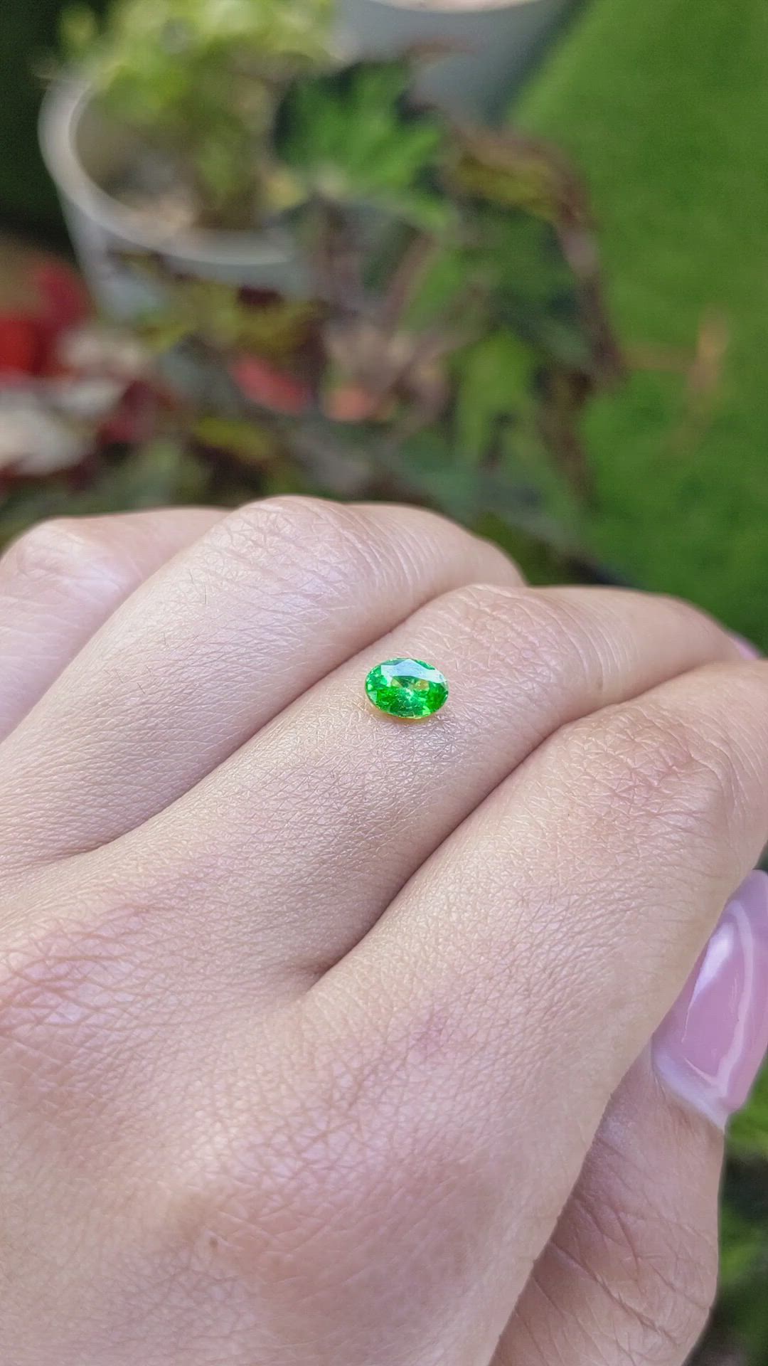 0.63 Ct. Tsavorite Garnet from Tanzania Size Video