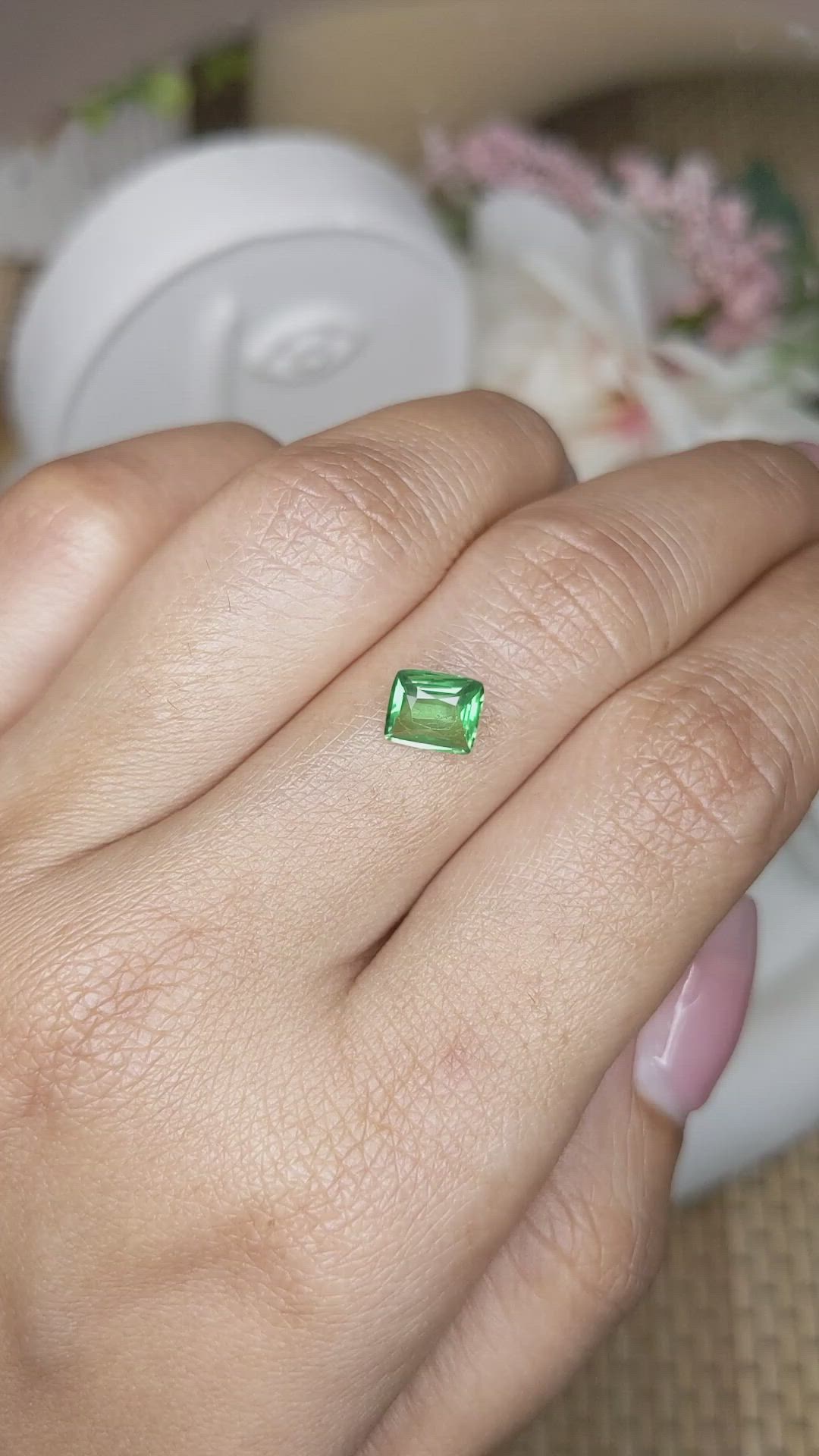 1.00 Ct. Tsavorite Garnet from Tanzania Size Video