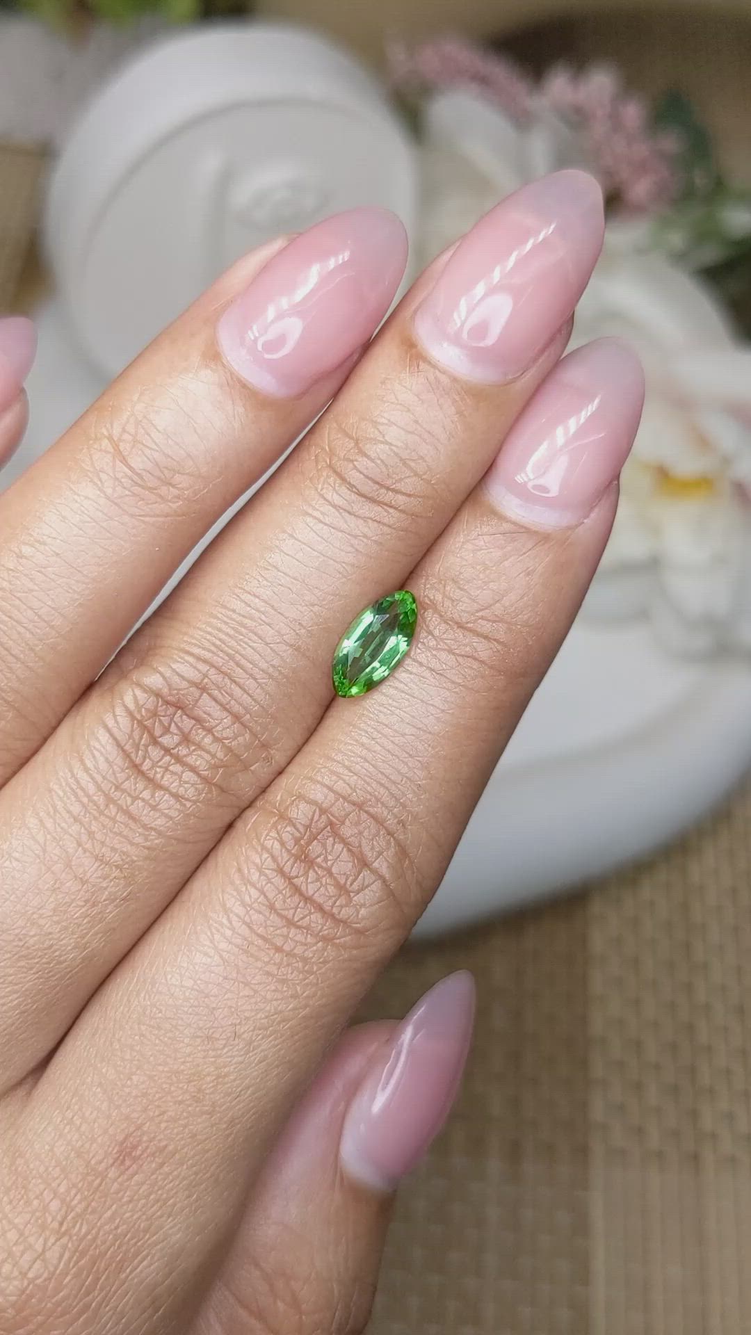 1.03 Ct. Tsavorite Garnet from Tanzania Size Video