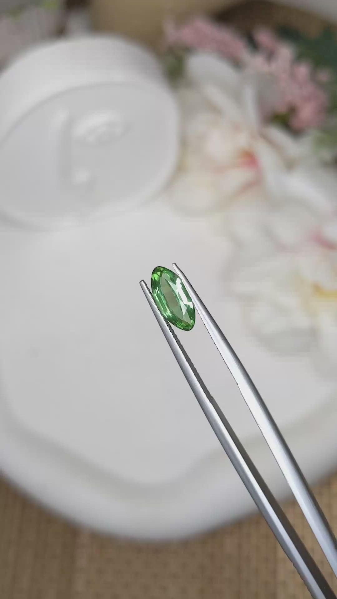 1.03 Ct. Tsavorite Garnet from Tanzania Size Video
