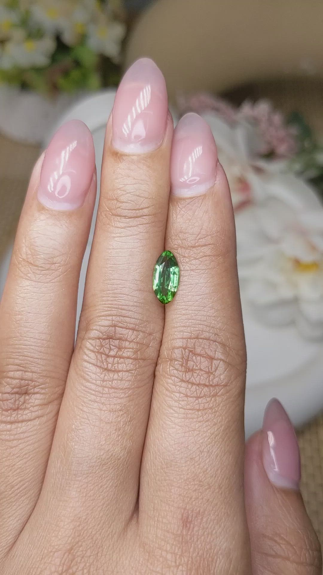 1.03 Ct. Tsavorite Garnet from Tanzania Size Video